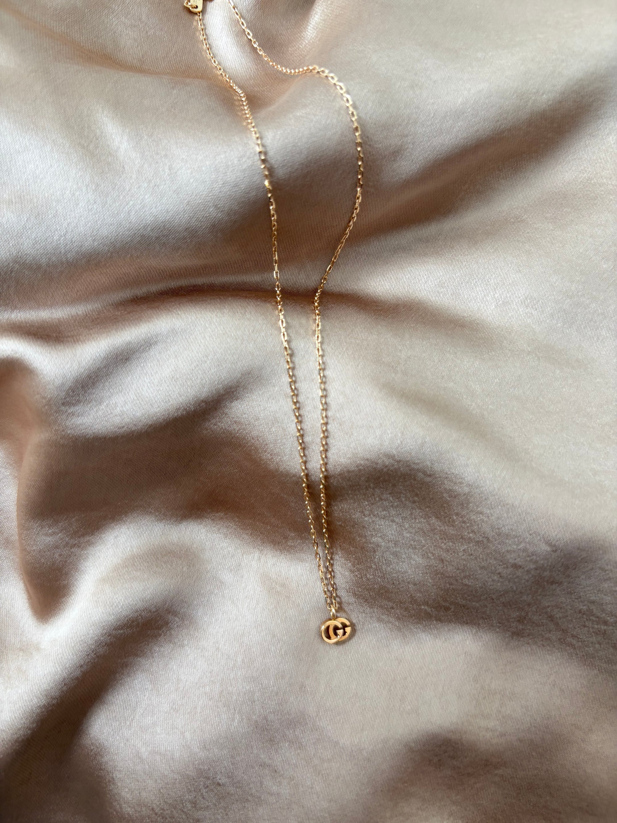 Gucci 18k Rose Gold Running GG Pendant Necklace