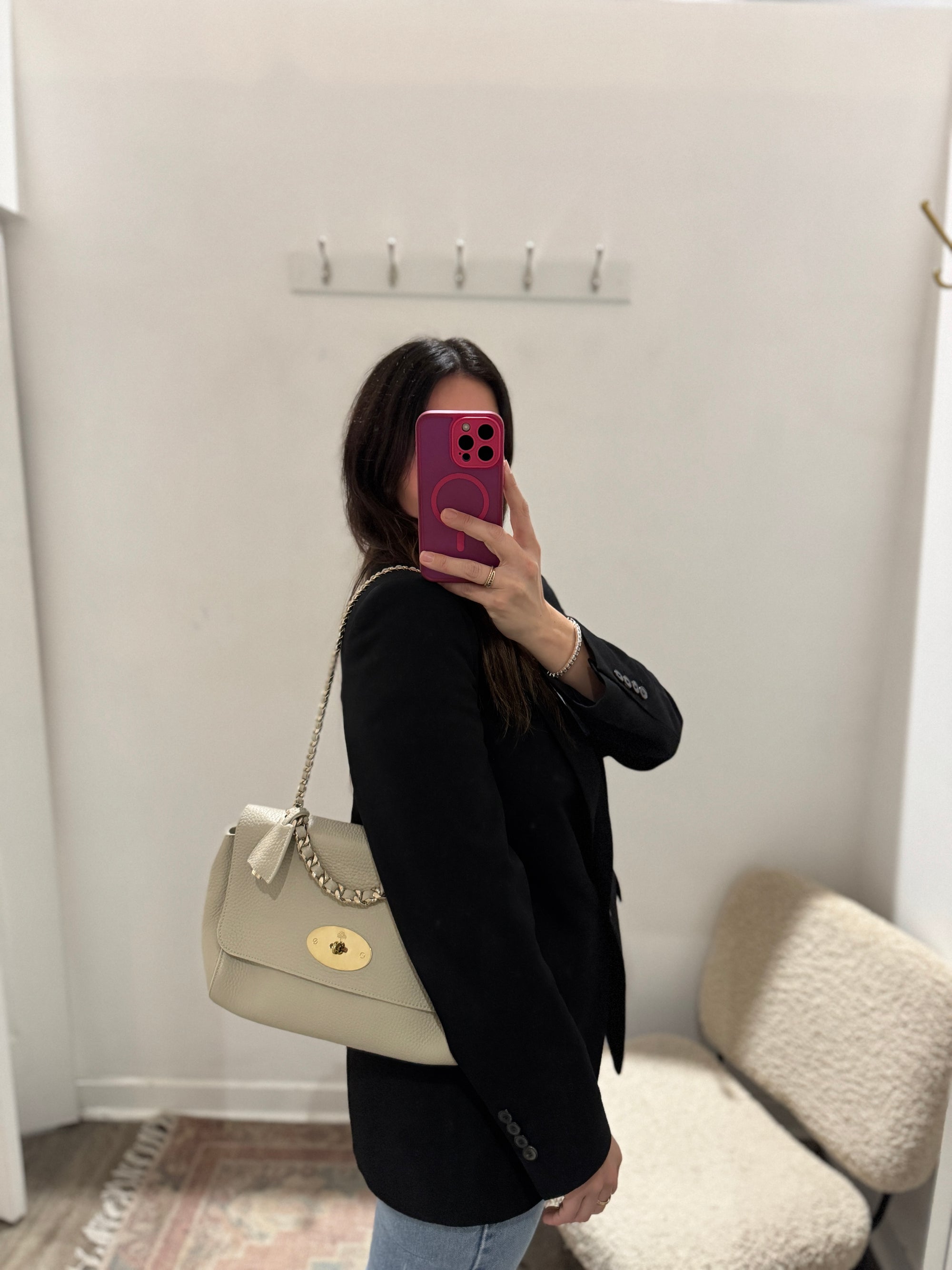 Mulberry Medium Top Handle Lily Grey