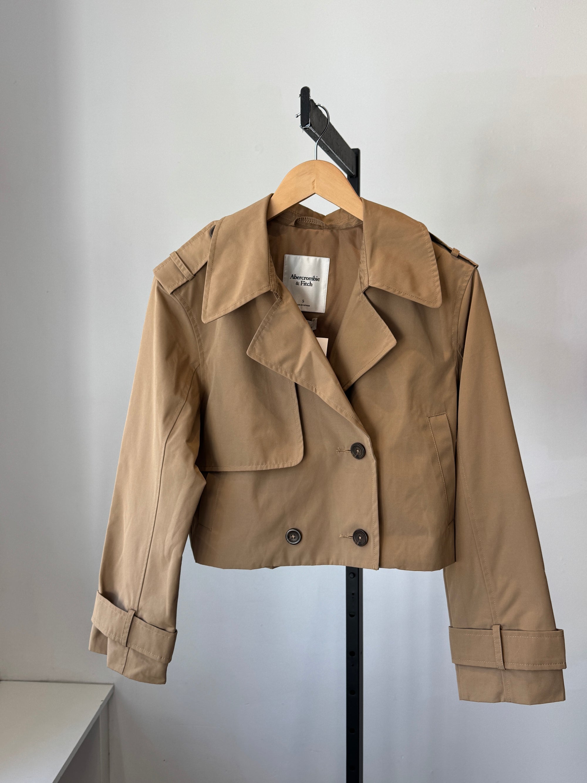 Abercrombie and Fitch Cropped Trench Tan, S