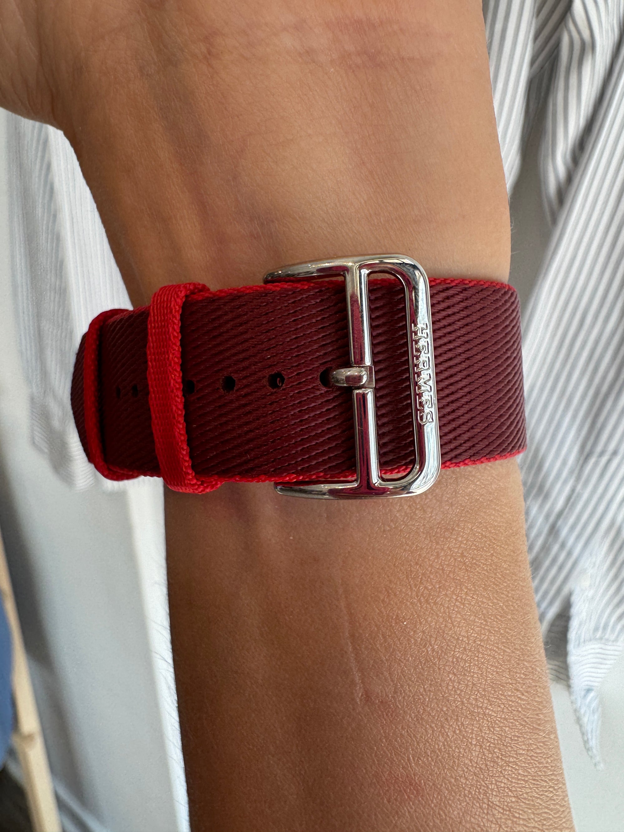 Hermès Apple Watch Strap Jumping Single Tour Red, 44mm