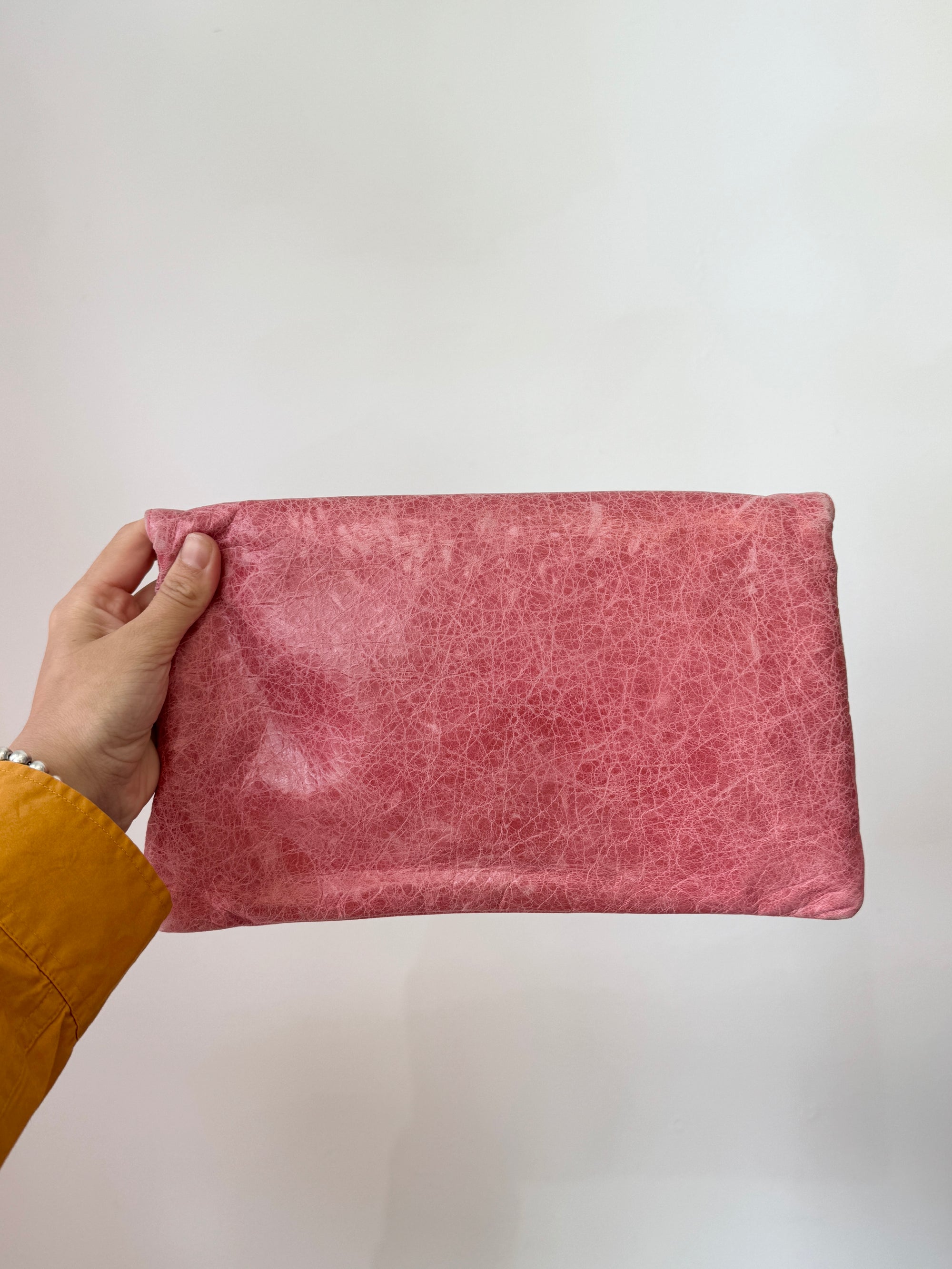 Balenciaga Foldover Clutch Pink