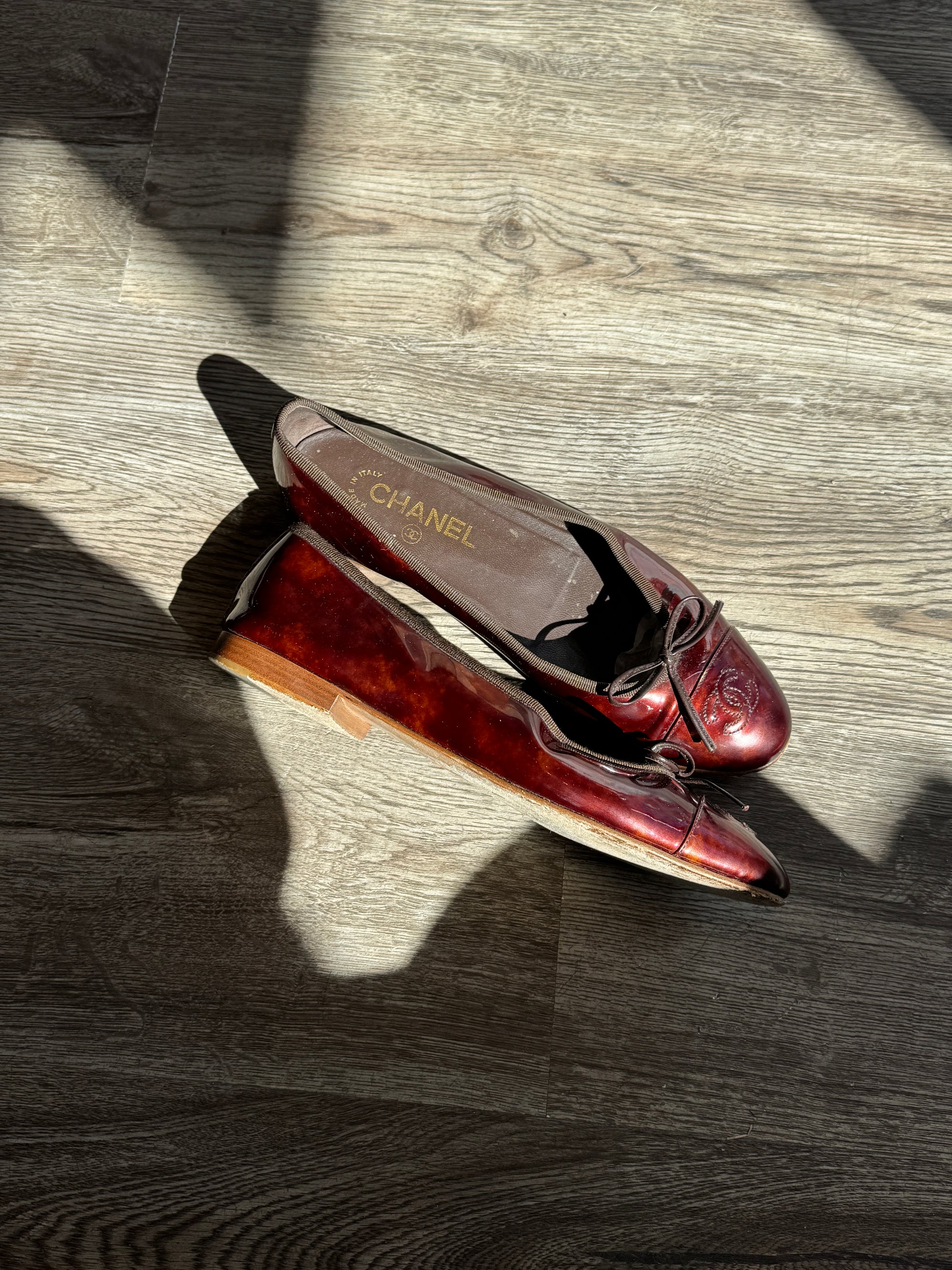 Chanel Ballerina Flats Brown Tortoise, 39.5