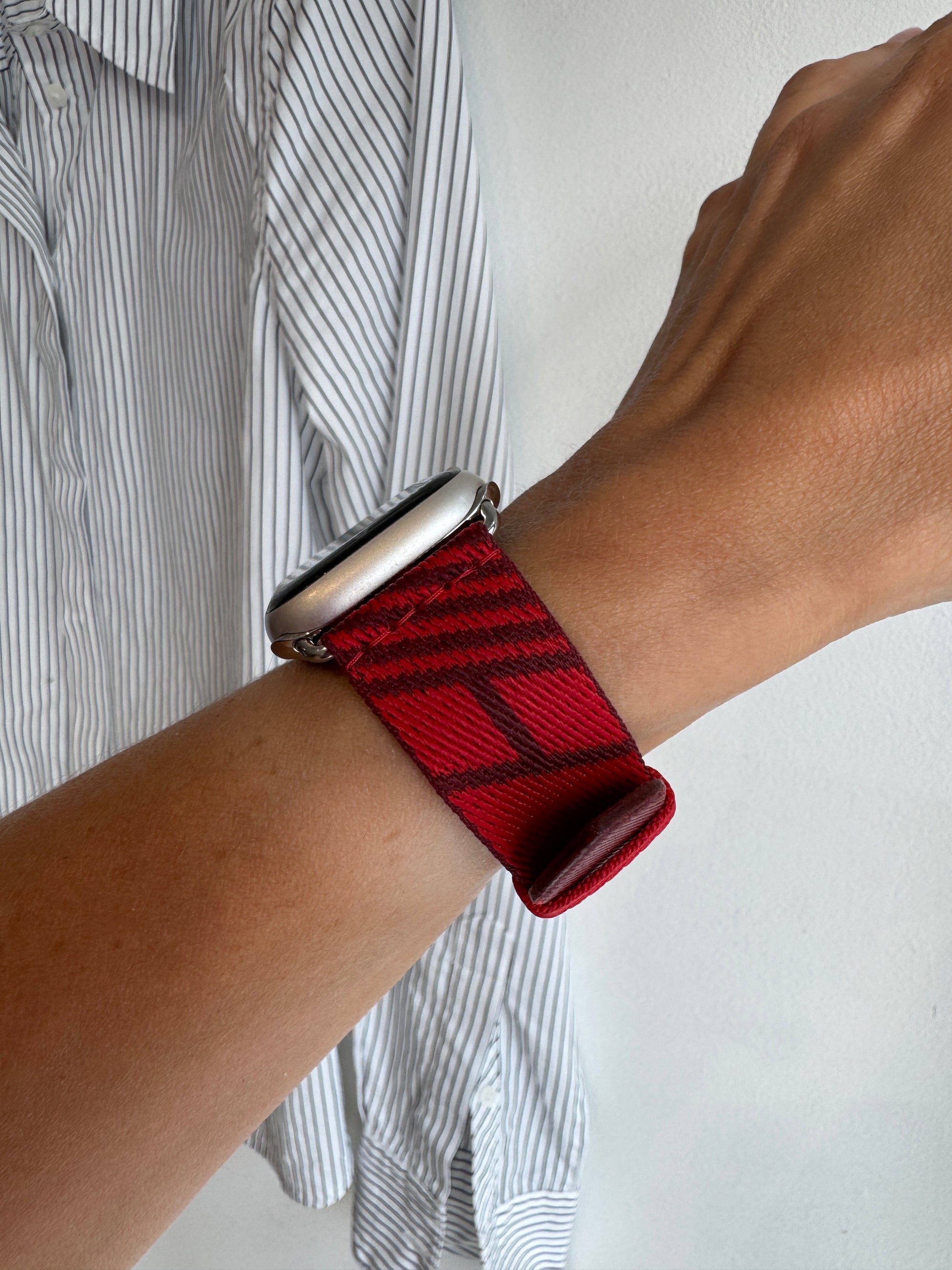 Hermès Apple Watch Strap Jumping Single Tour Red, 44mm