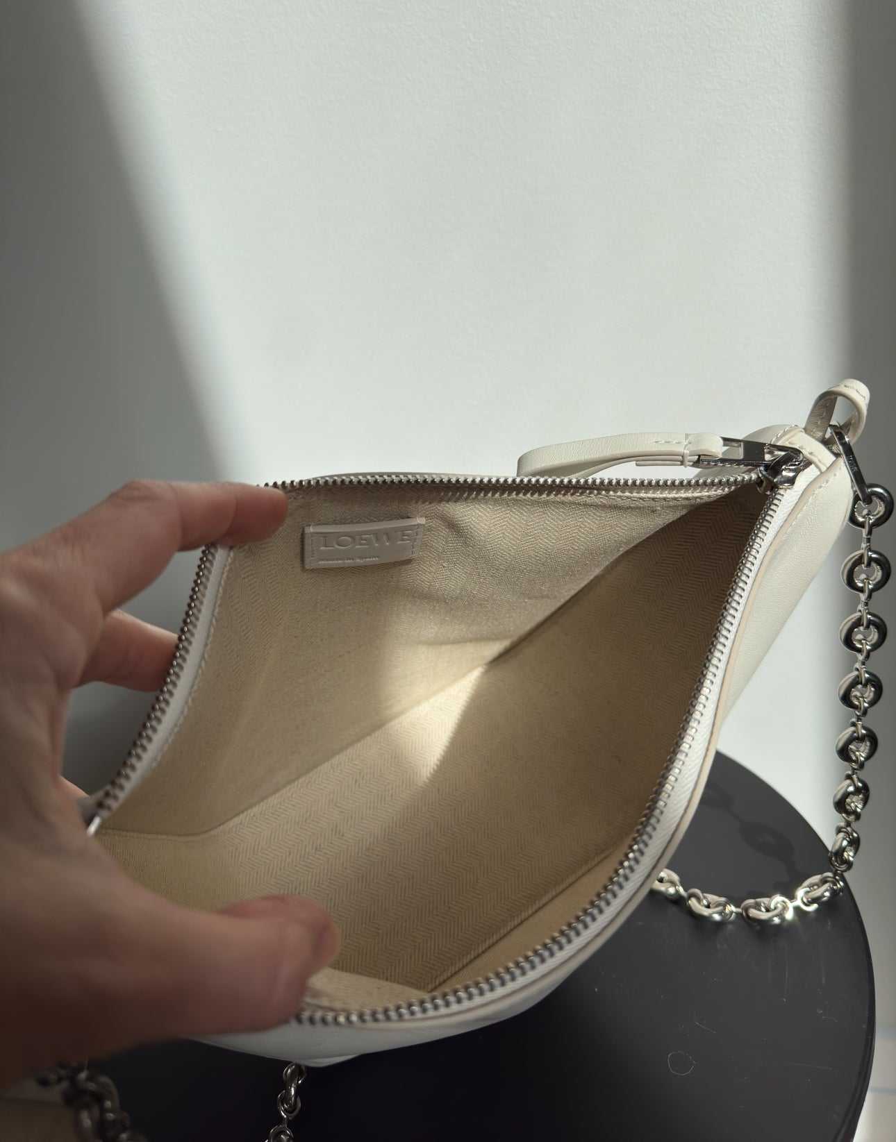 Loewe Hammock Hobo Bag Cream with Donut Chain