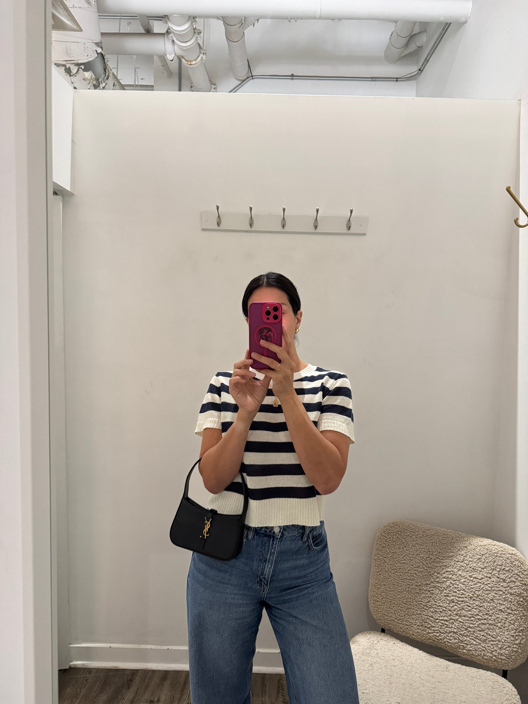 Saint Laurent Mini Le 5 à 7 Compact Purse, Smooth Leather