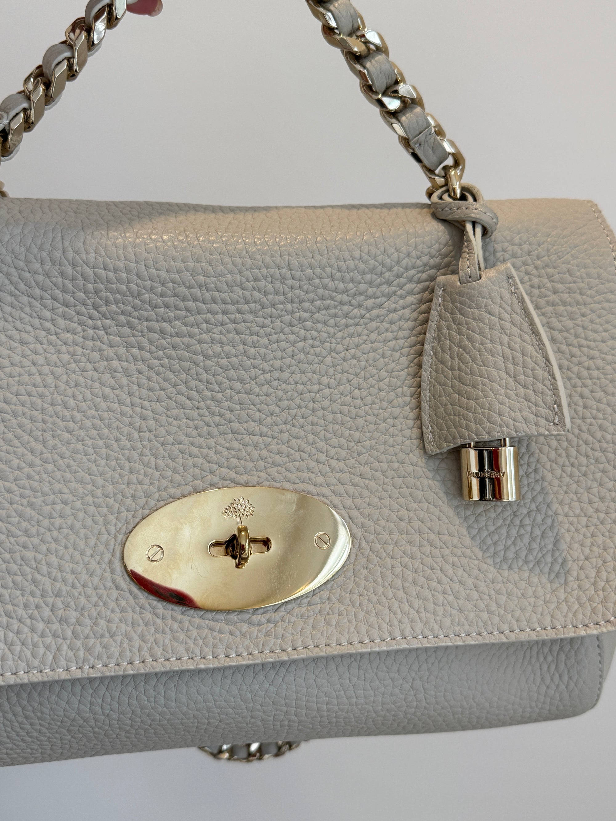 Mulberry Medium Top Handle Lily Grey