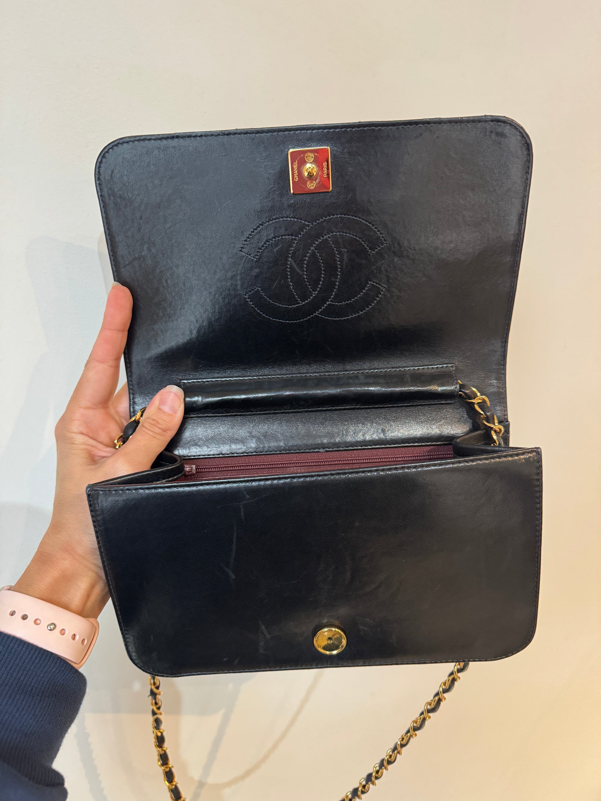 Chanel Vintage Flap Handbag Black, circa 1990s