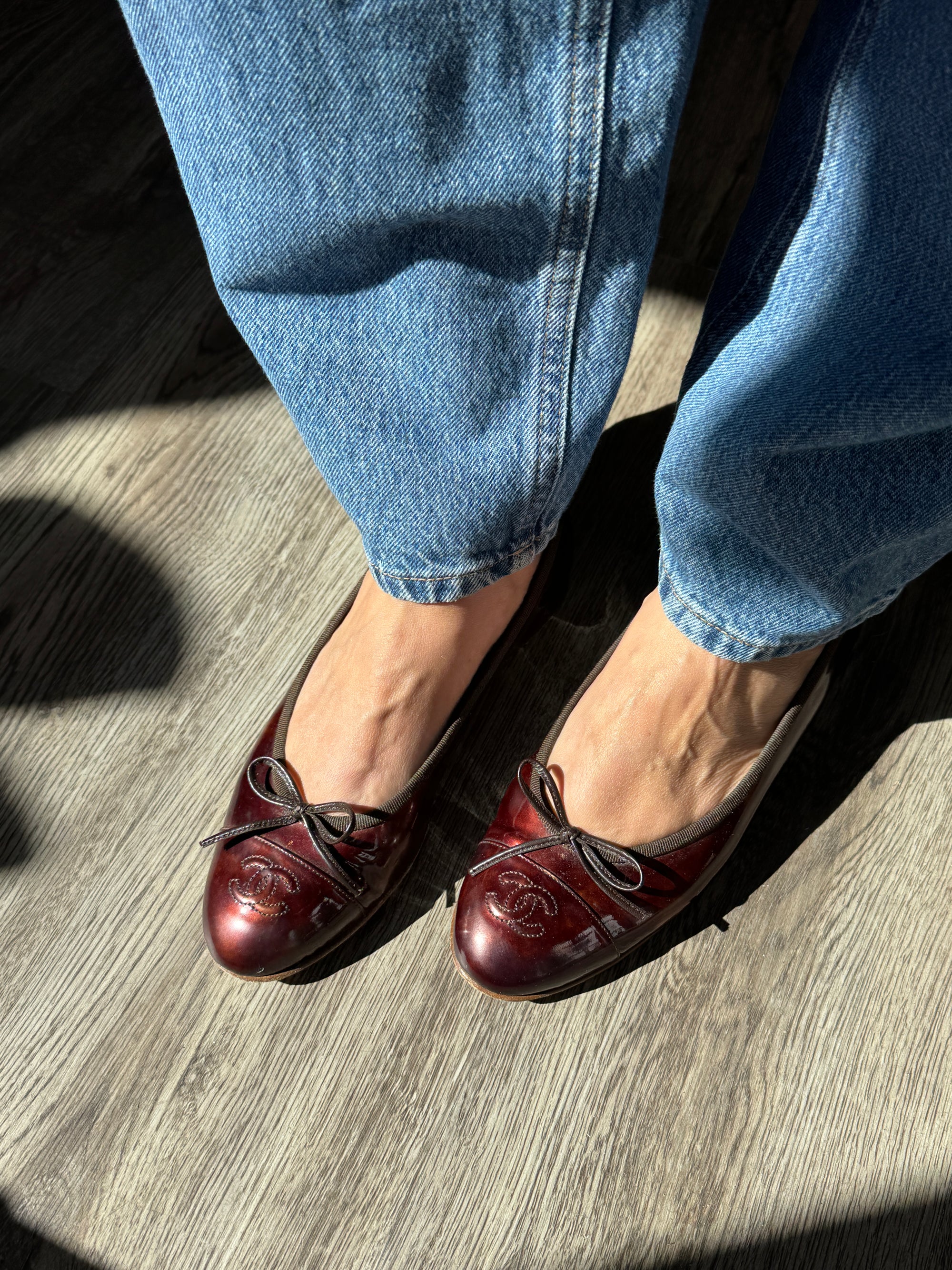 Chanel Ballerina Flats Brown Tortoise, 39.5