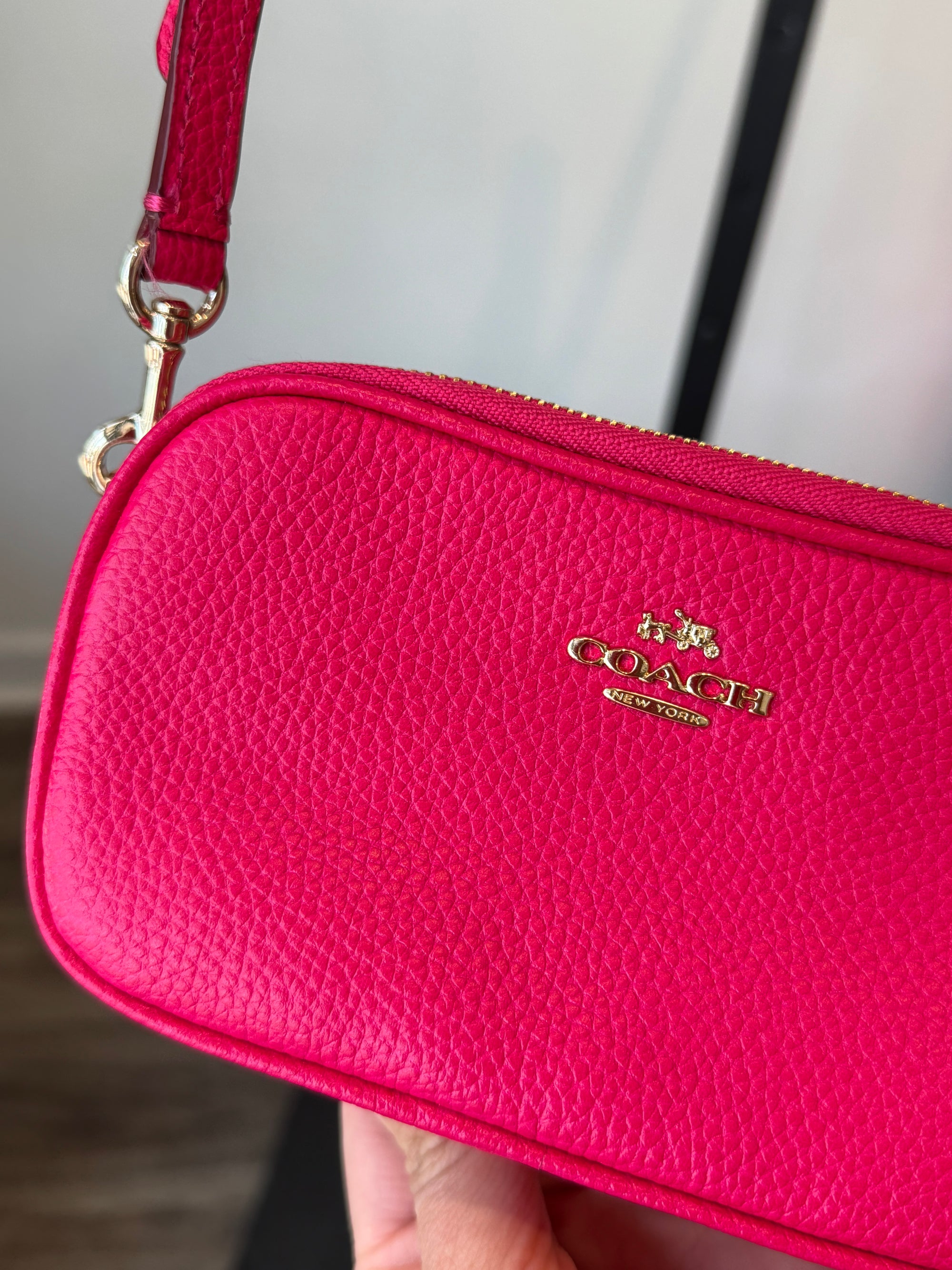 Coach Mini Leather Crossbody Handbags Pink