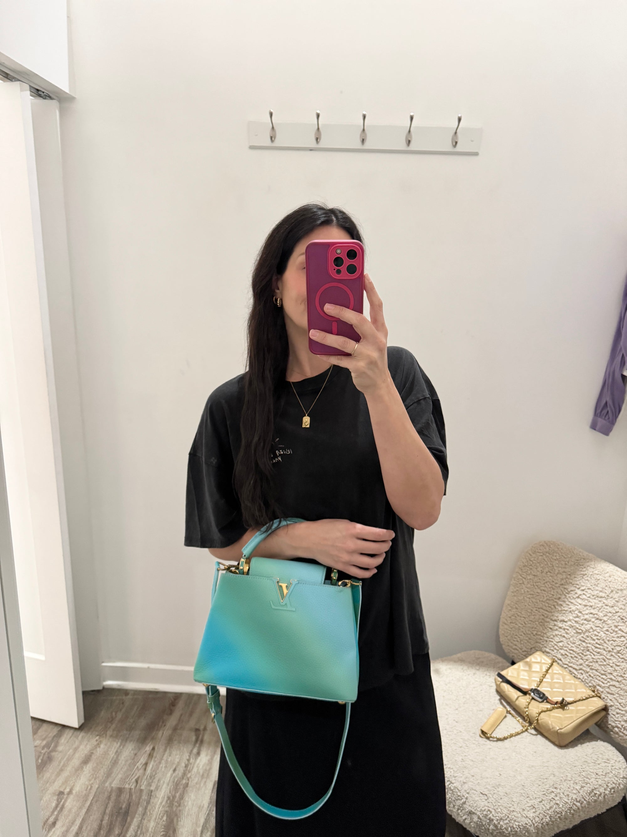 Louis Vuitton Taurillon Cappucines BB Ombré Blue Green