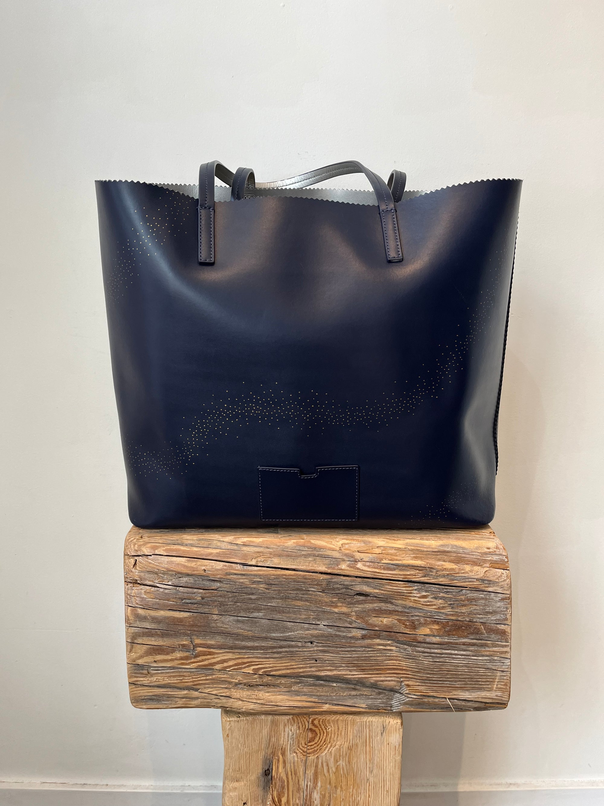Kate Spade Leather Constellation Large Tote Bag, Navy