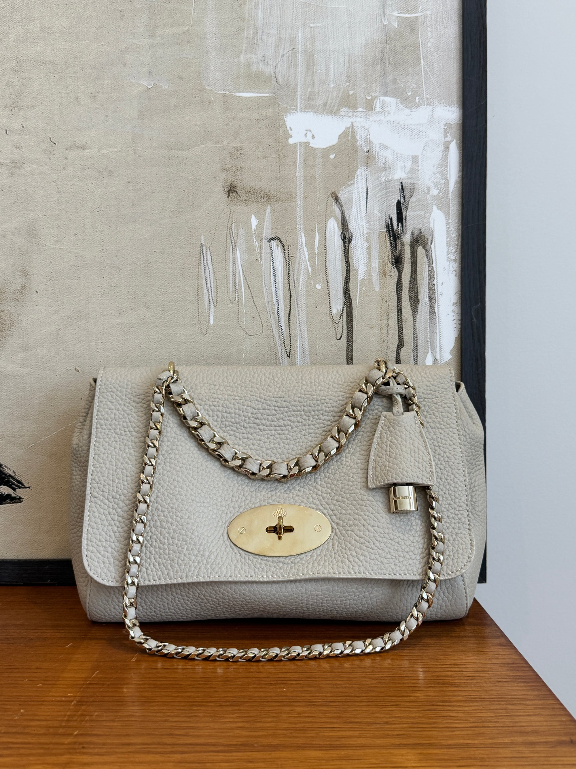 Mulberry Medium Top Handle Lily Grey