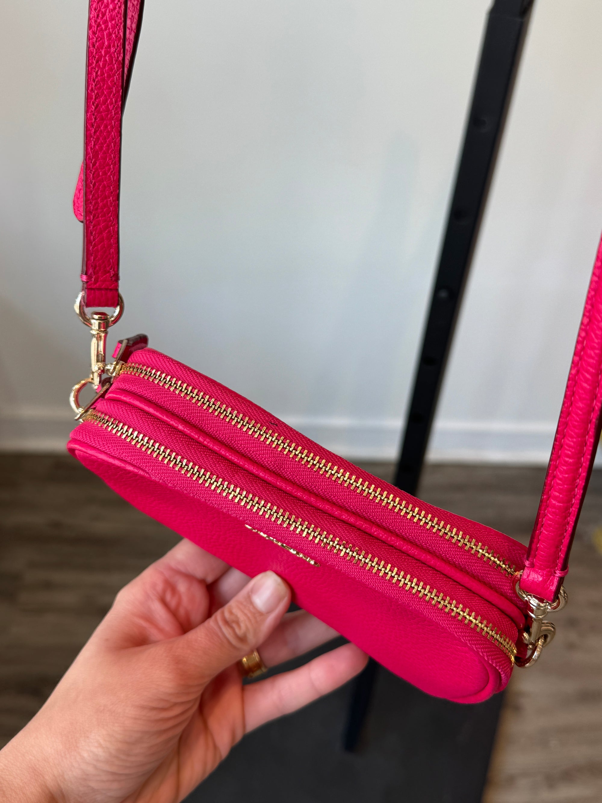 Coach Mini Leather Crossbody Handbags Pink