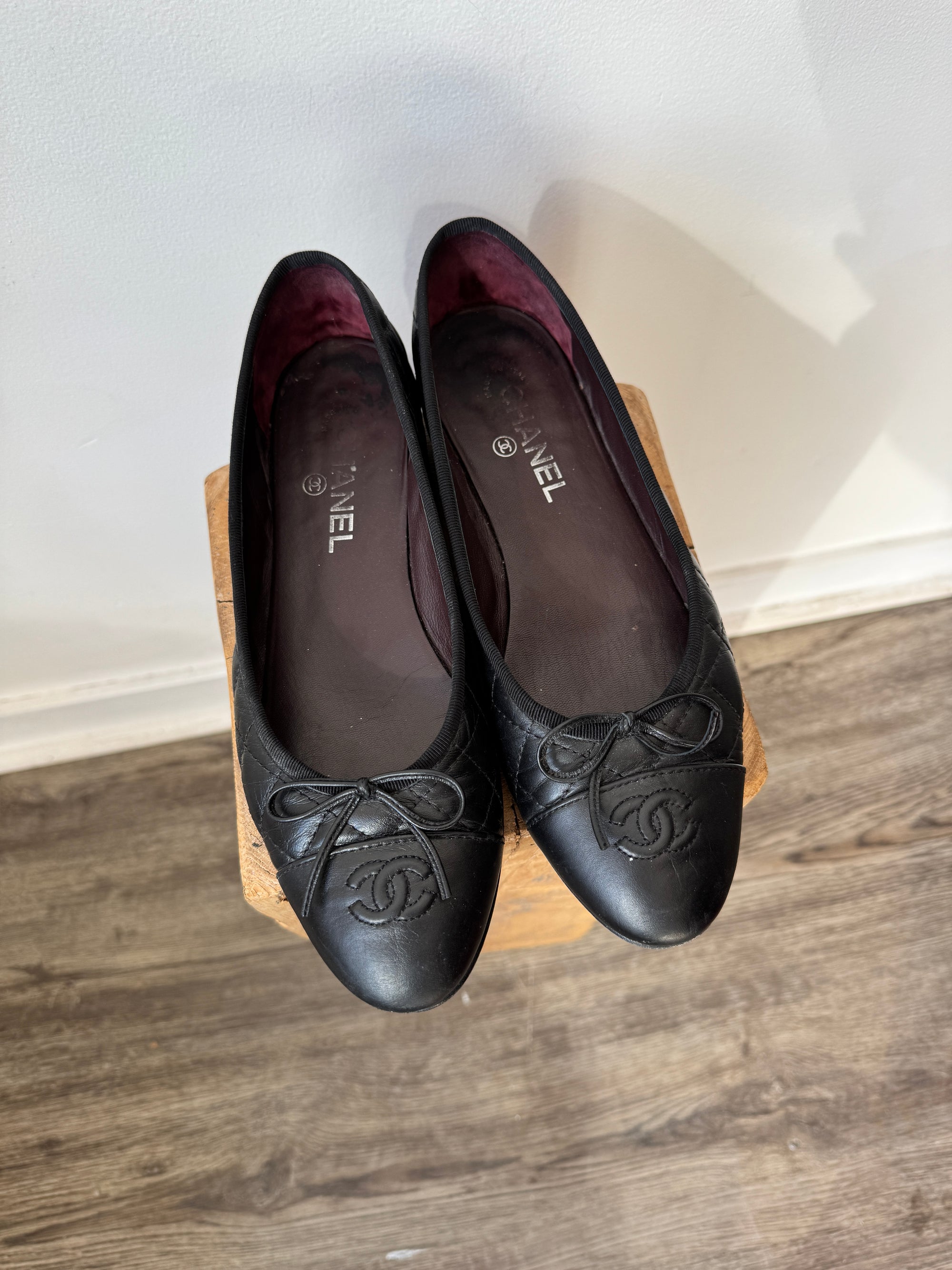 Chanel CC ballet flats, Black, 40.5