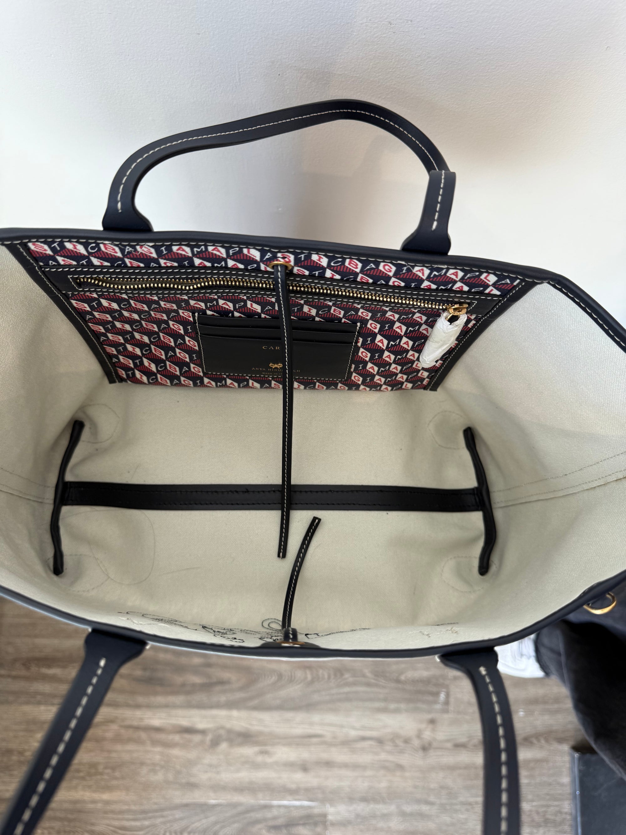 Anya Hindmarch ‘I am a Plastic Bag’ Tote, Red Blue