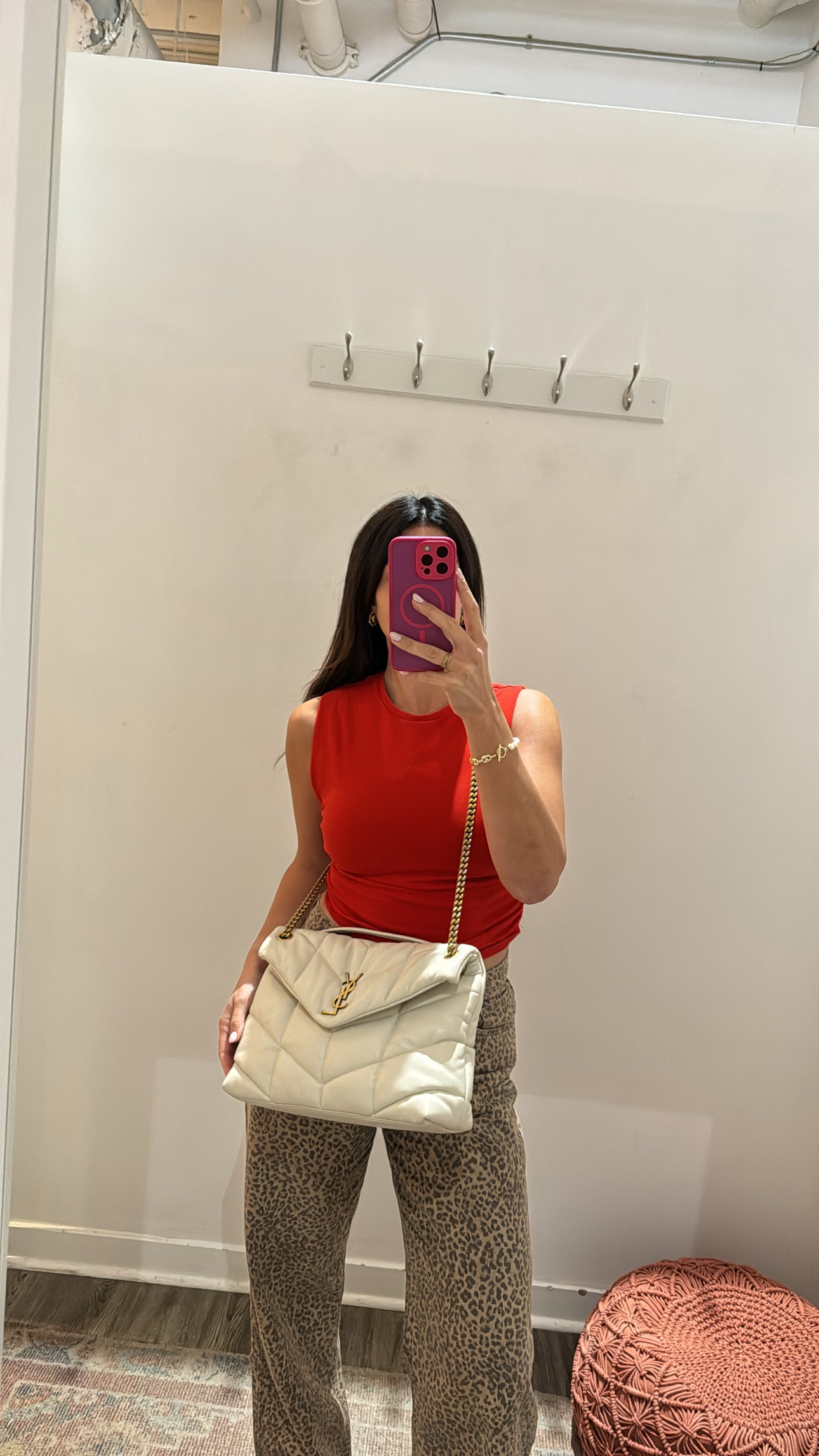 Yves Saint Laurent, Medium LouLou Puffer in Blanc Vintage