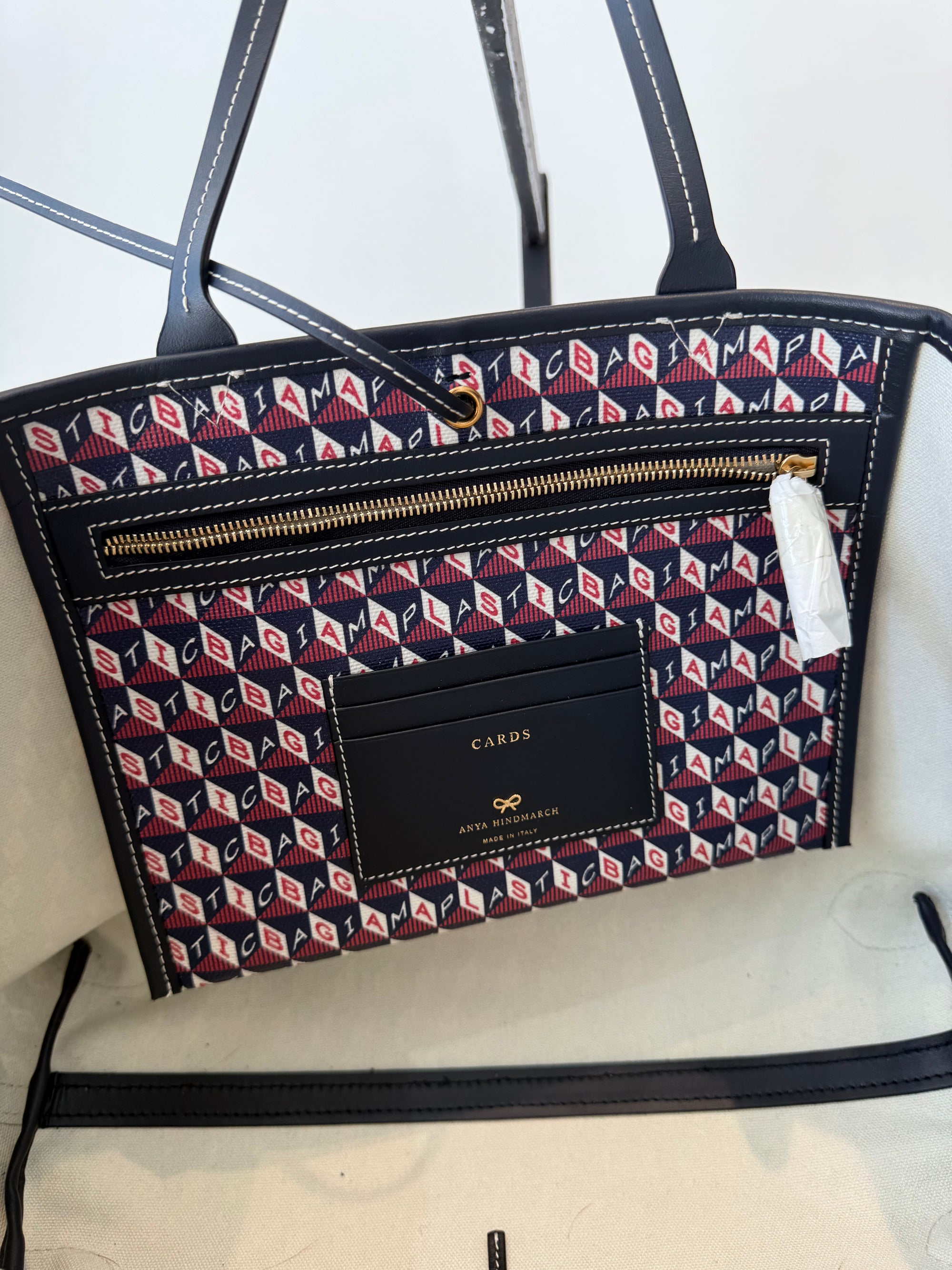 Anya Hindmarch ‘I am a Plastic Bag’ Tote, Red Blue