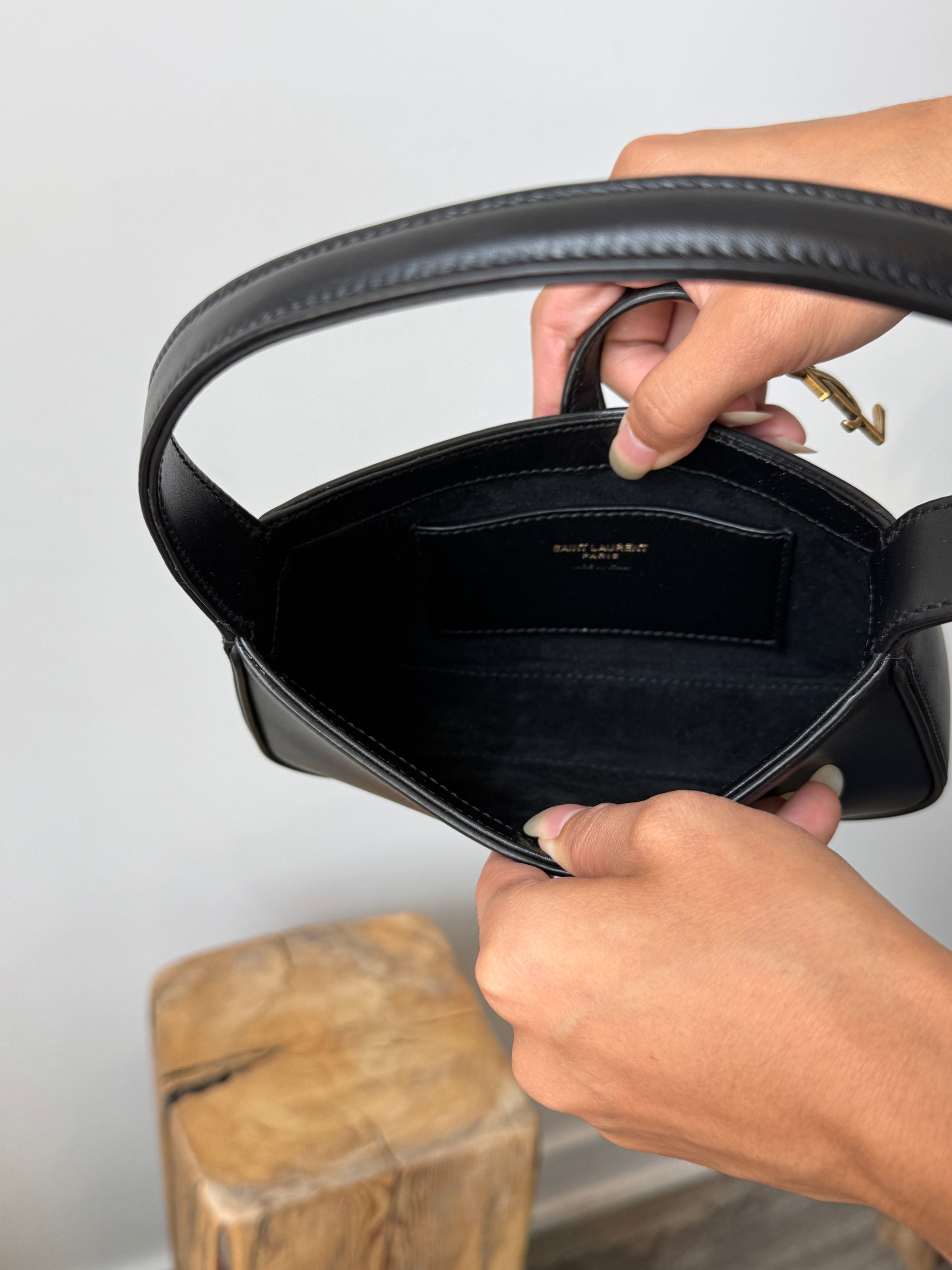 Saint Laurent Mini Le 5 à 7 Compact Purse, Smooth Leather