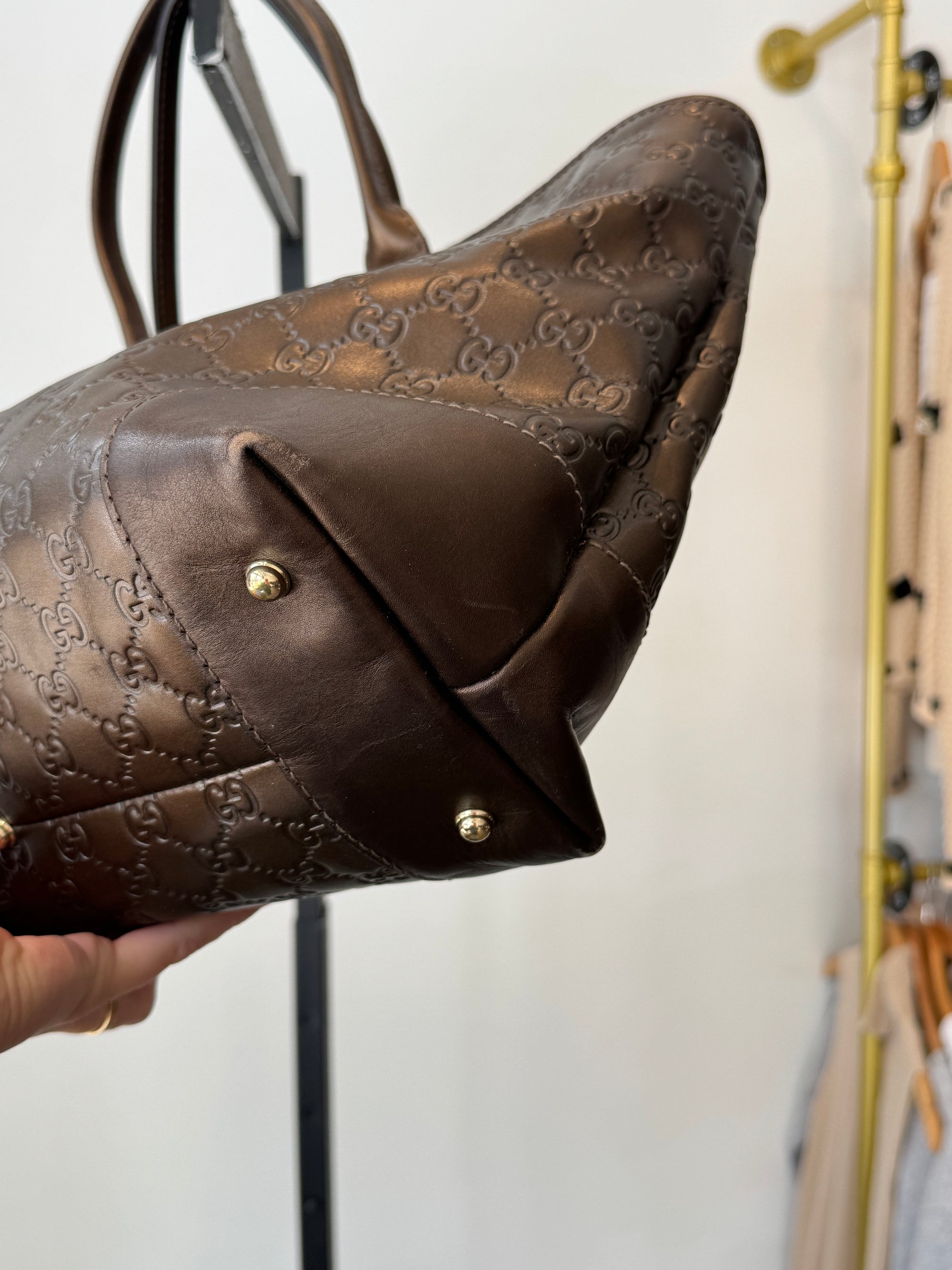 Gucci GG Tote Handbag Bronze