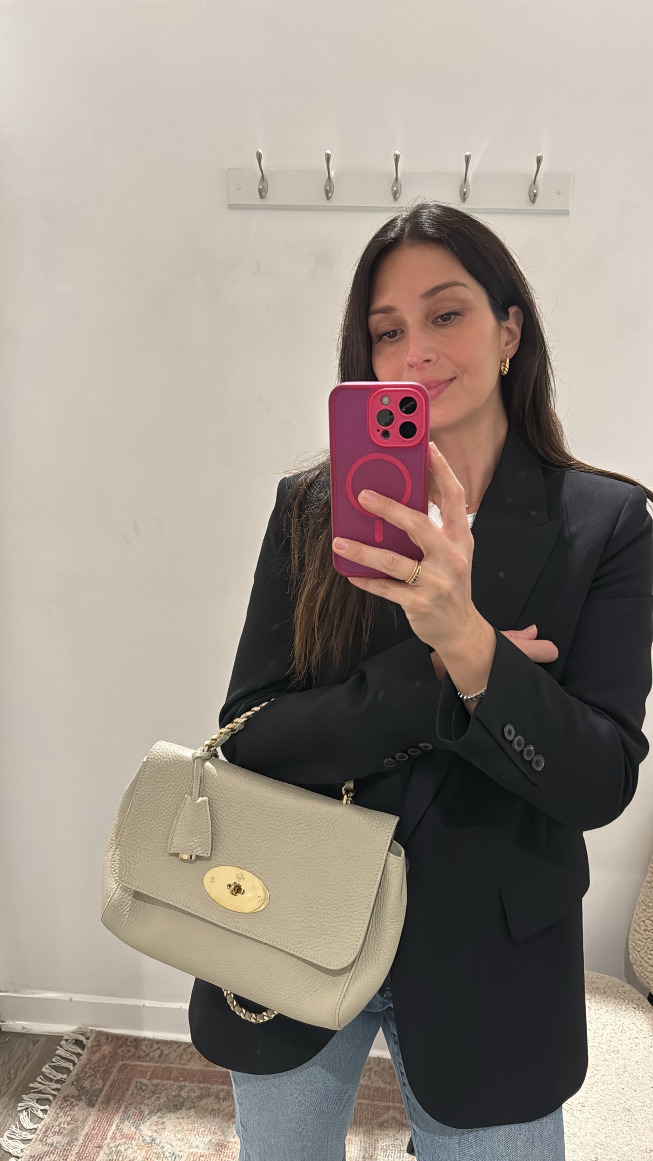 Mulberry Medium Top Handle Lily Grey