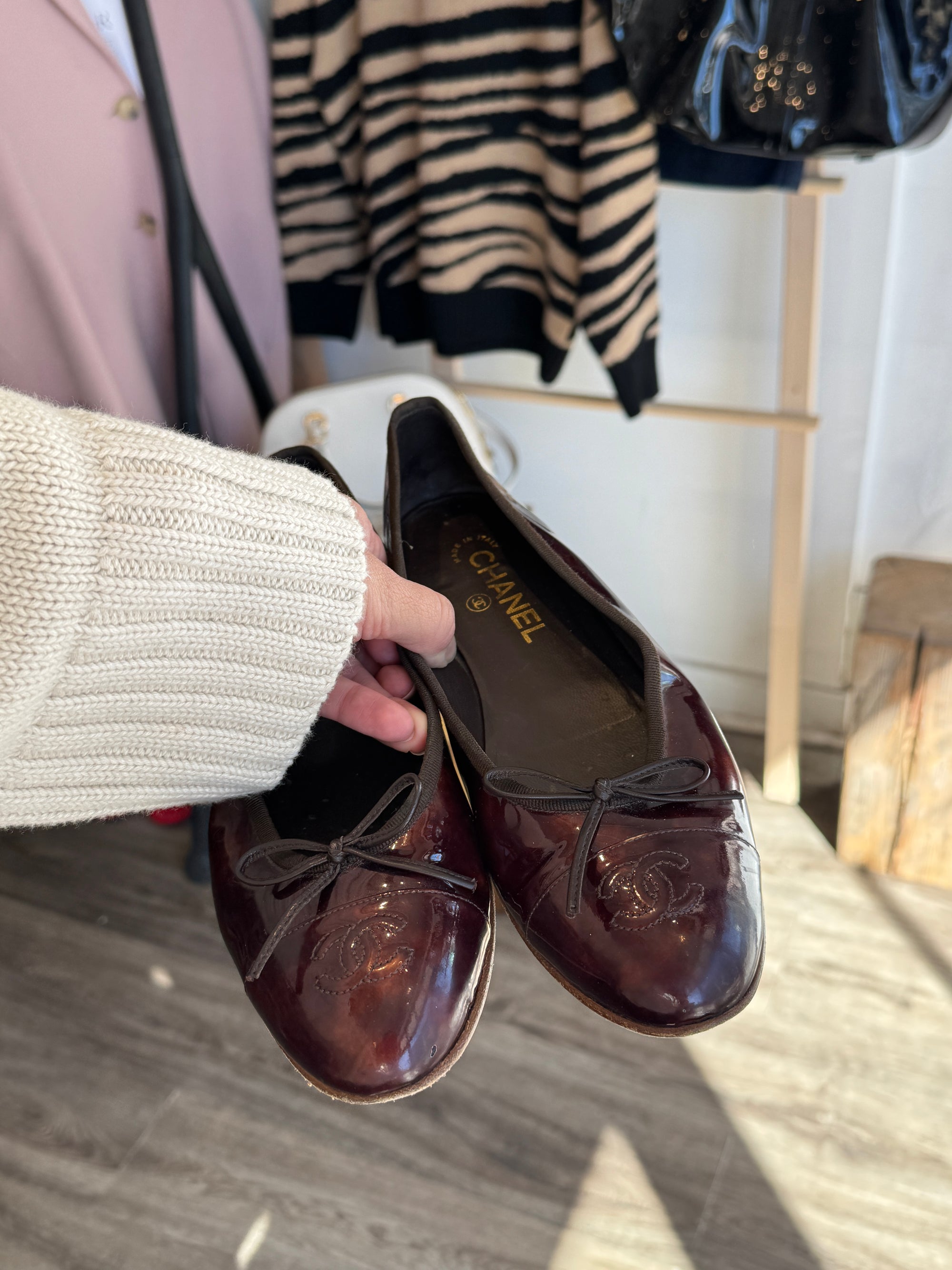 Chanel Ballerina Flats Brown Tortoise, 39.5