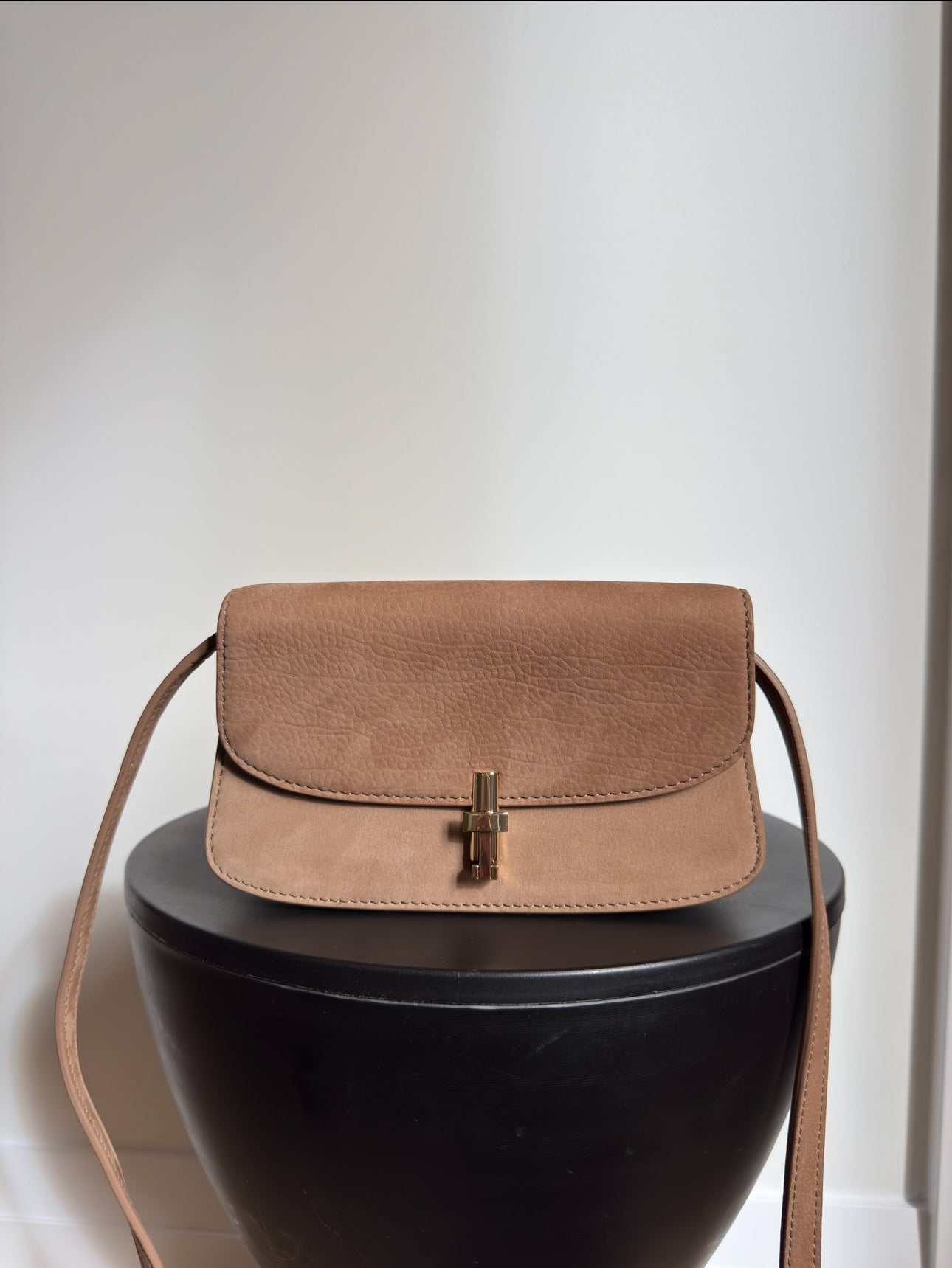 The Row E/W Sofia Suede Crossbody Handbag Taupe