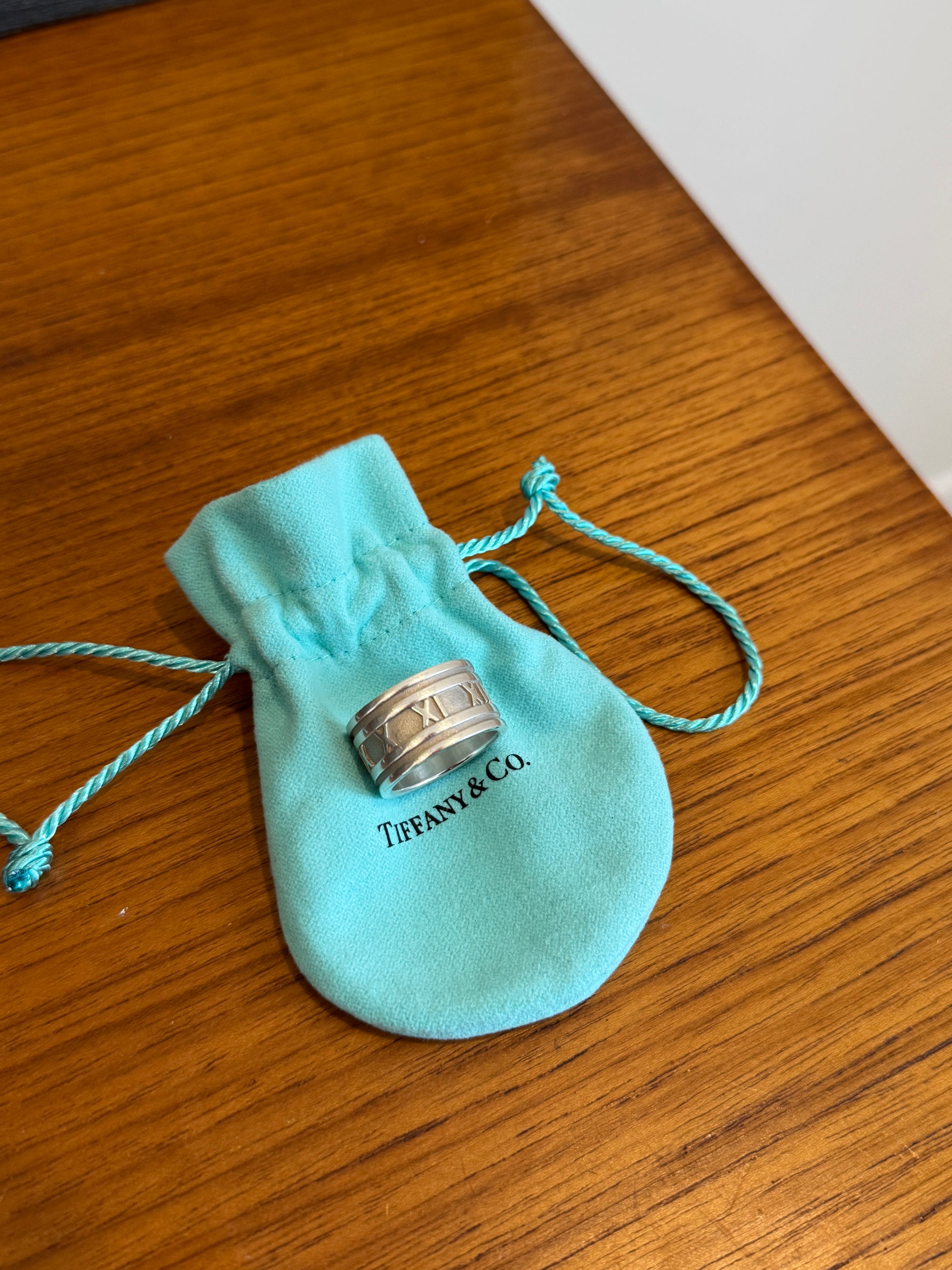 Tiffany & Co. Atlas Roman Numeral Ring Silver, 7