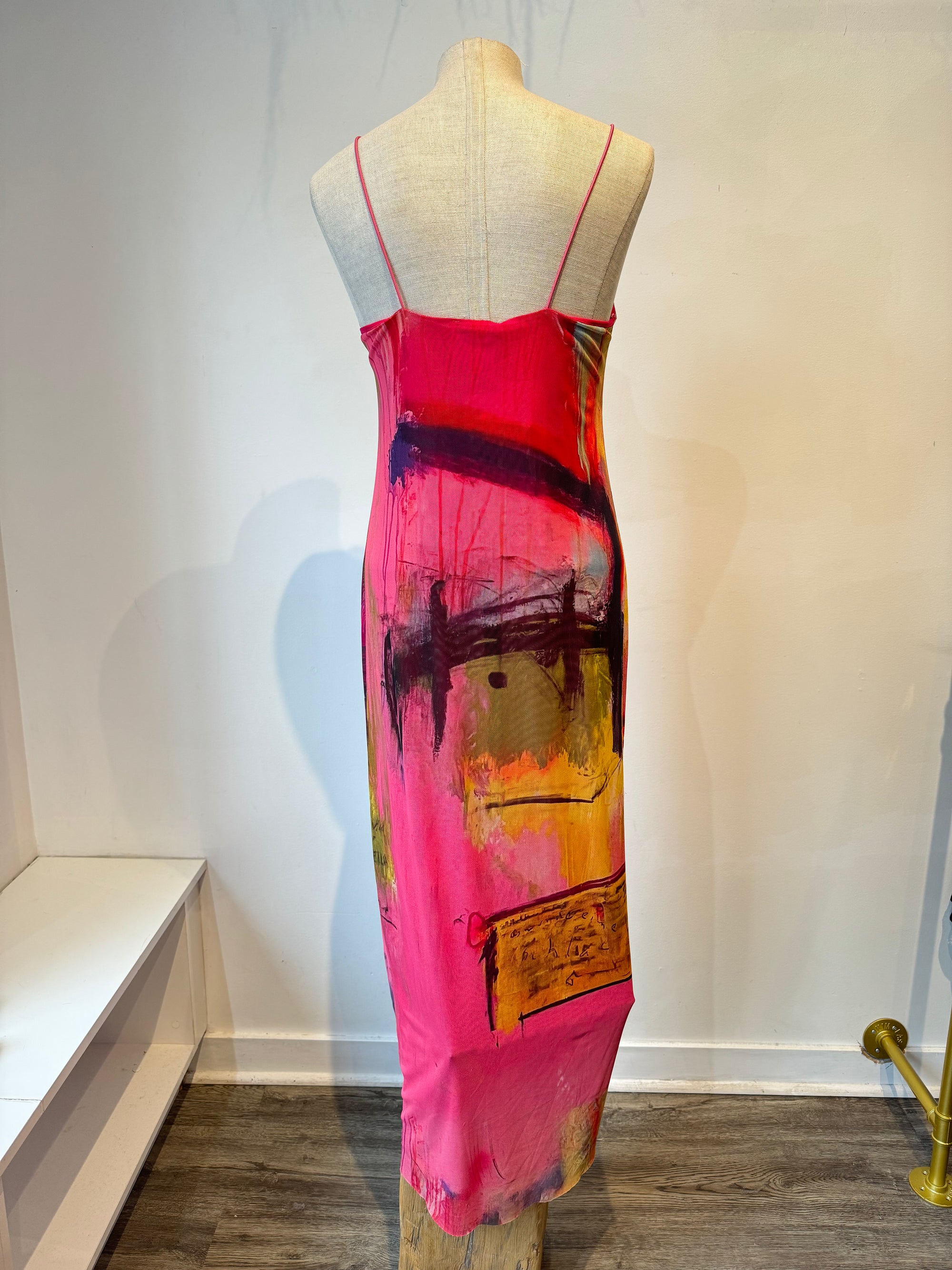 Zara x David Pher Sleeveless Printed Midi Dress, Large