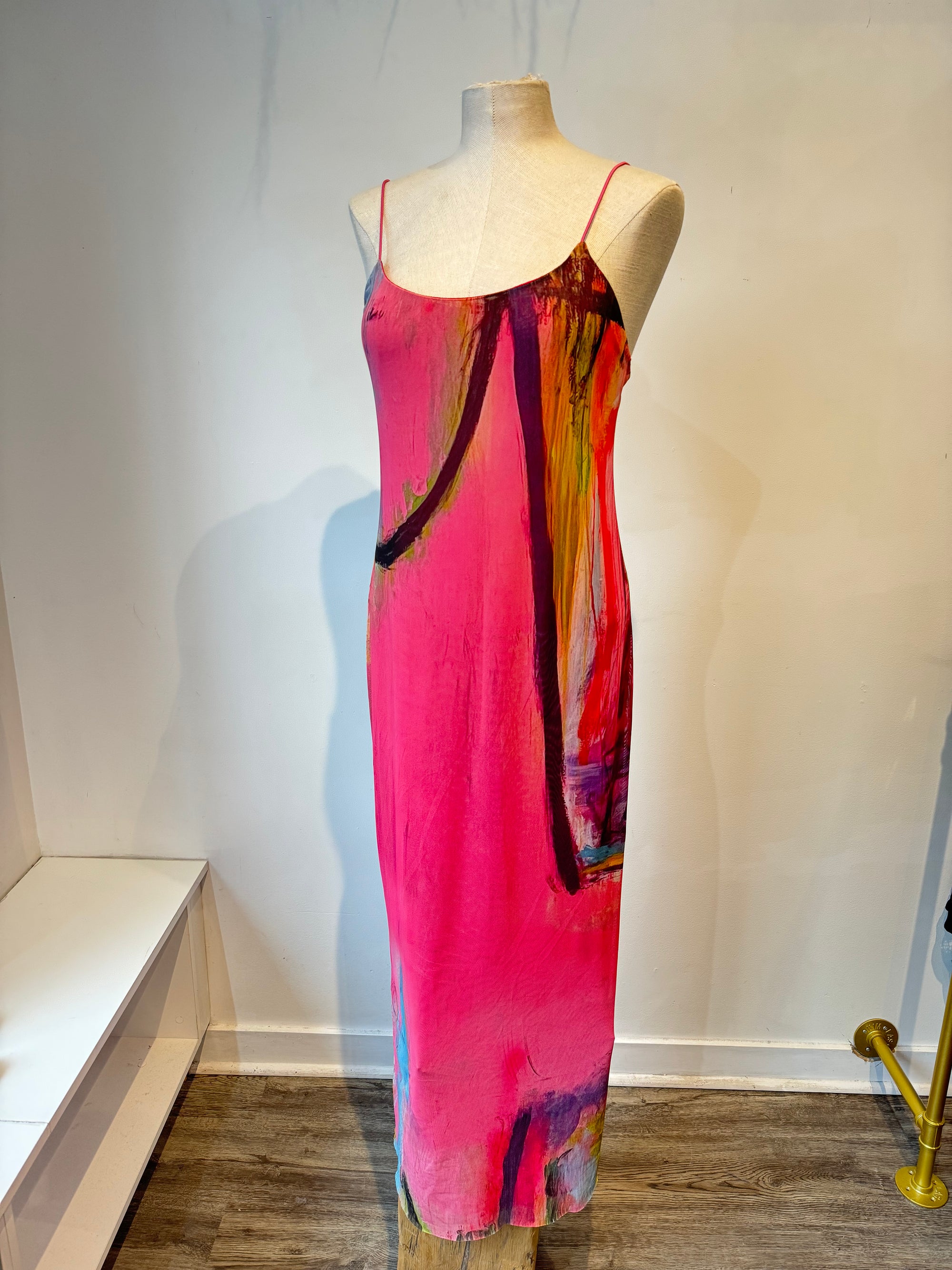 Zara x David Pher Sleeveless Printed Midi Dress, Large