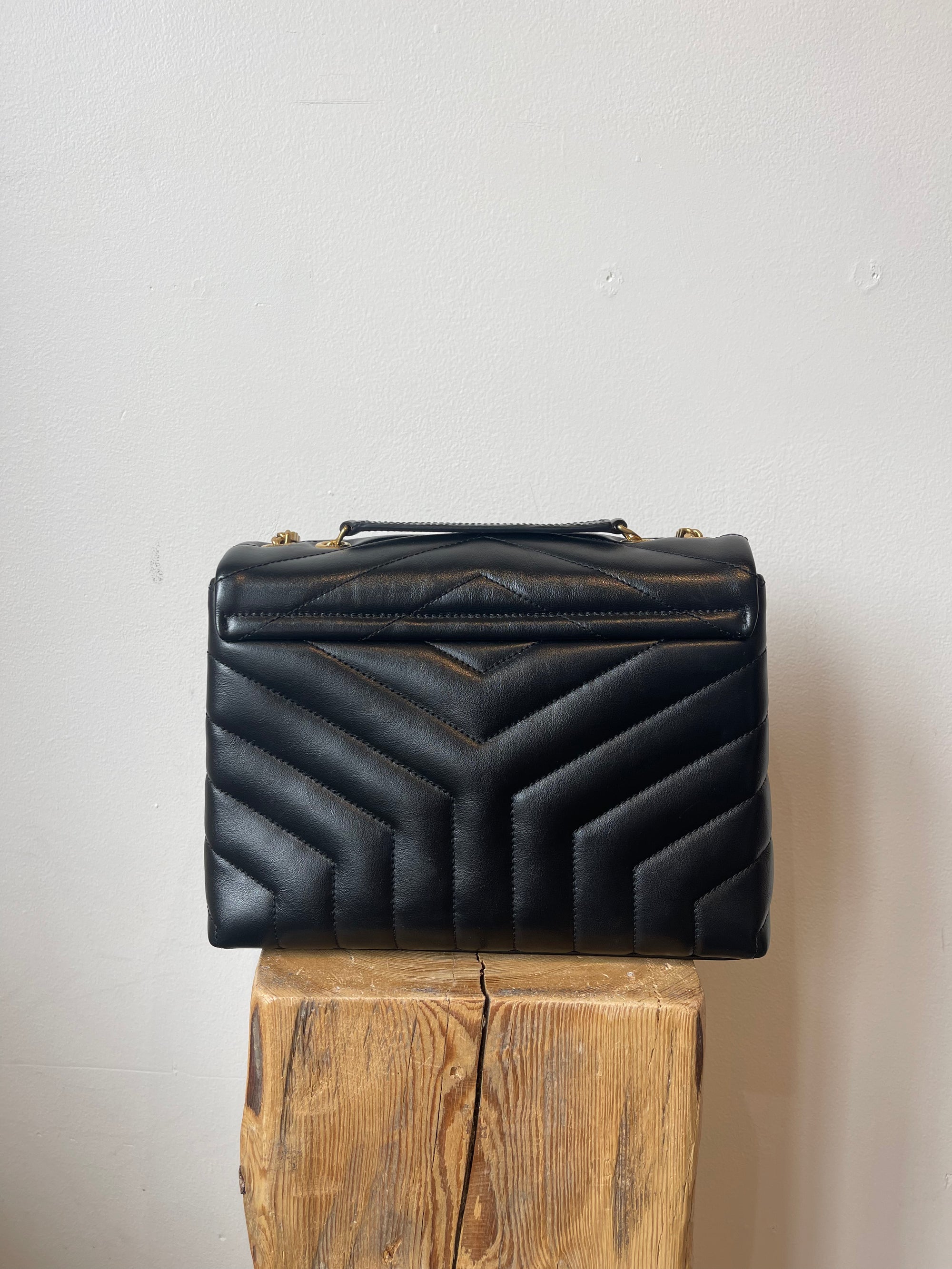 Yves Saint Laurent, Small Lou Lou Handbag in Black Quilted Leather