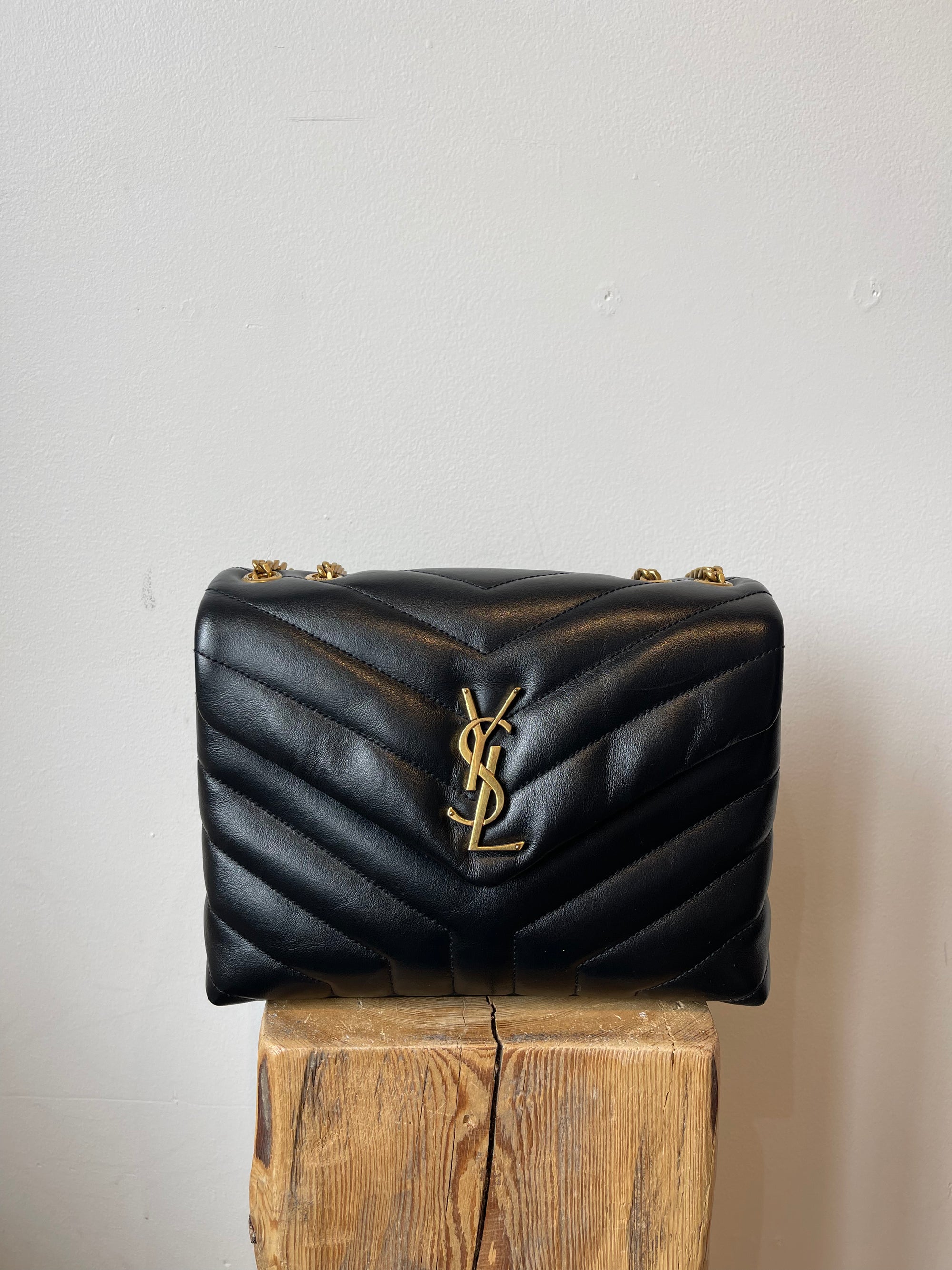 Yves Saint Laurent, Small Lou Lou Handbag in Black Quilted Leather
