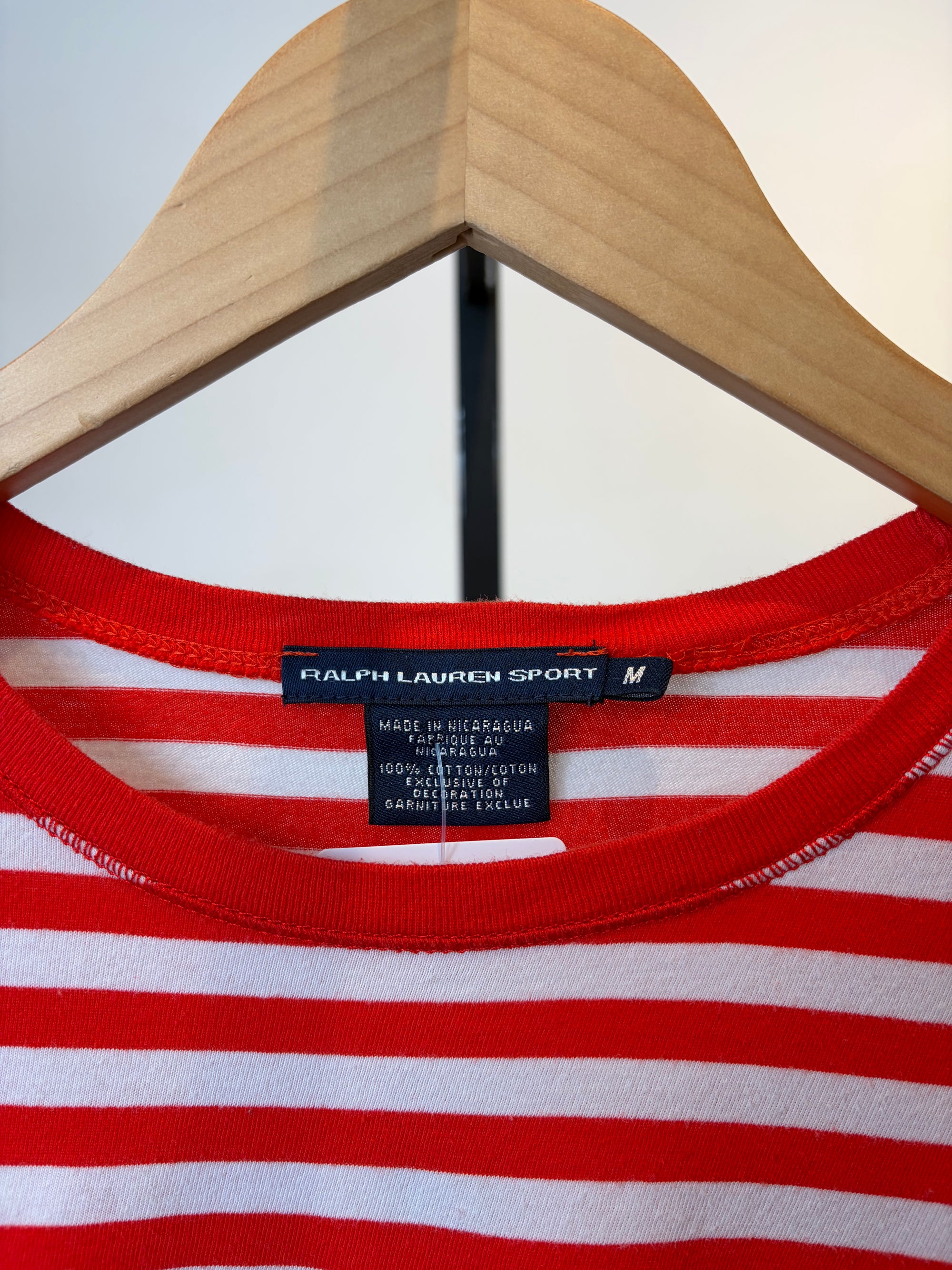 Polo Ralph Lauren Sport striped long sleeve top, Red White, Fits XS/S