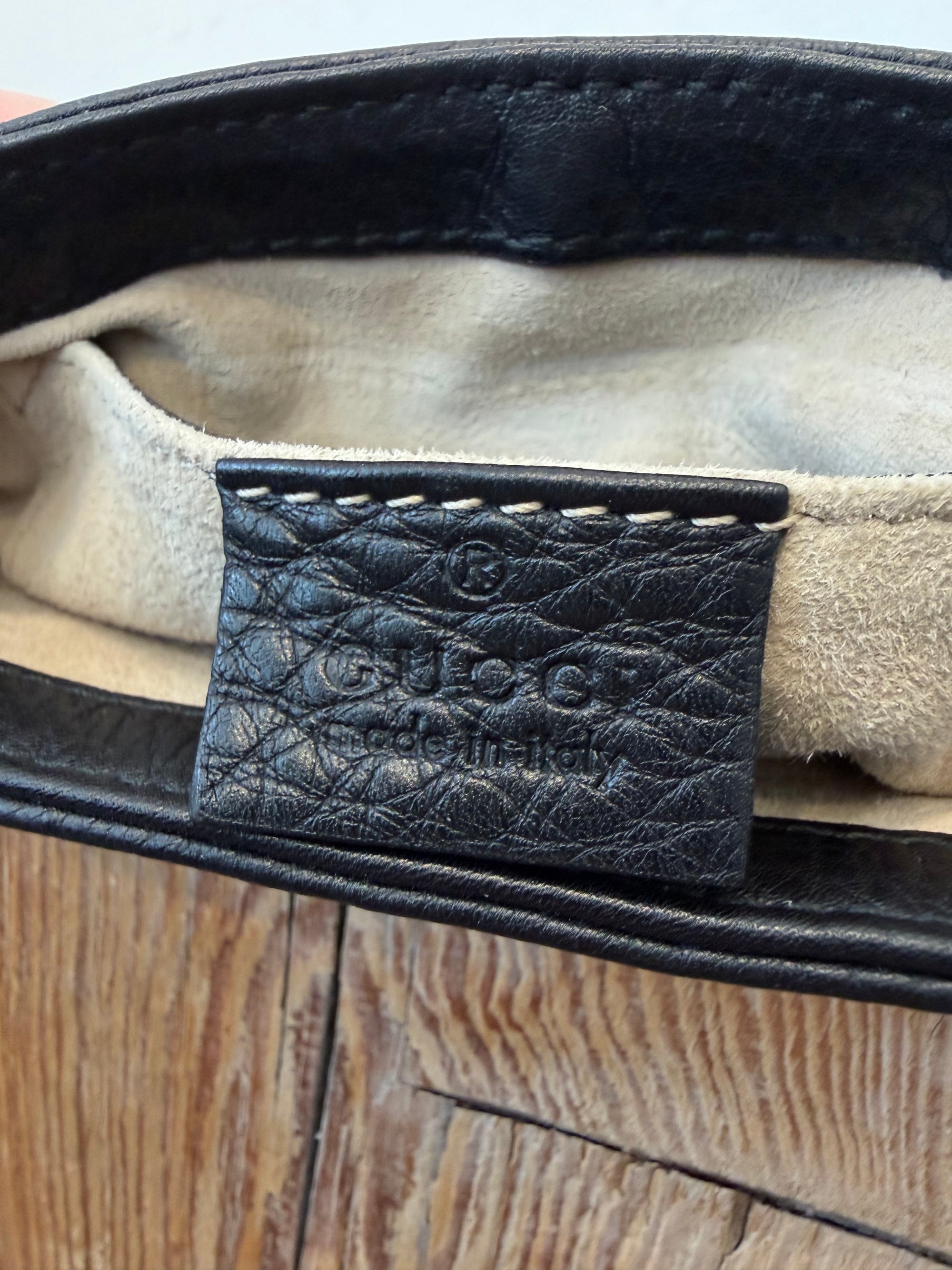 Gucci ‘1973’ Pebbled Leather Small Crossbody Bag, Black