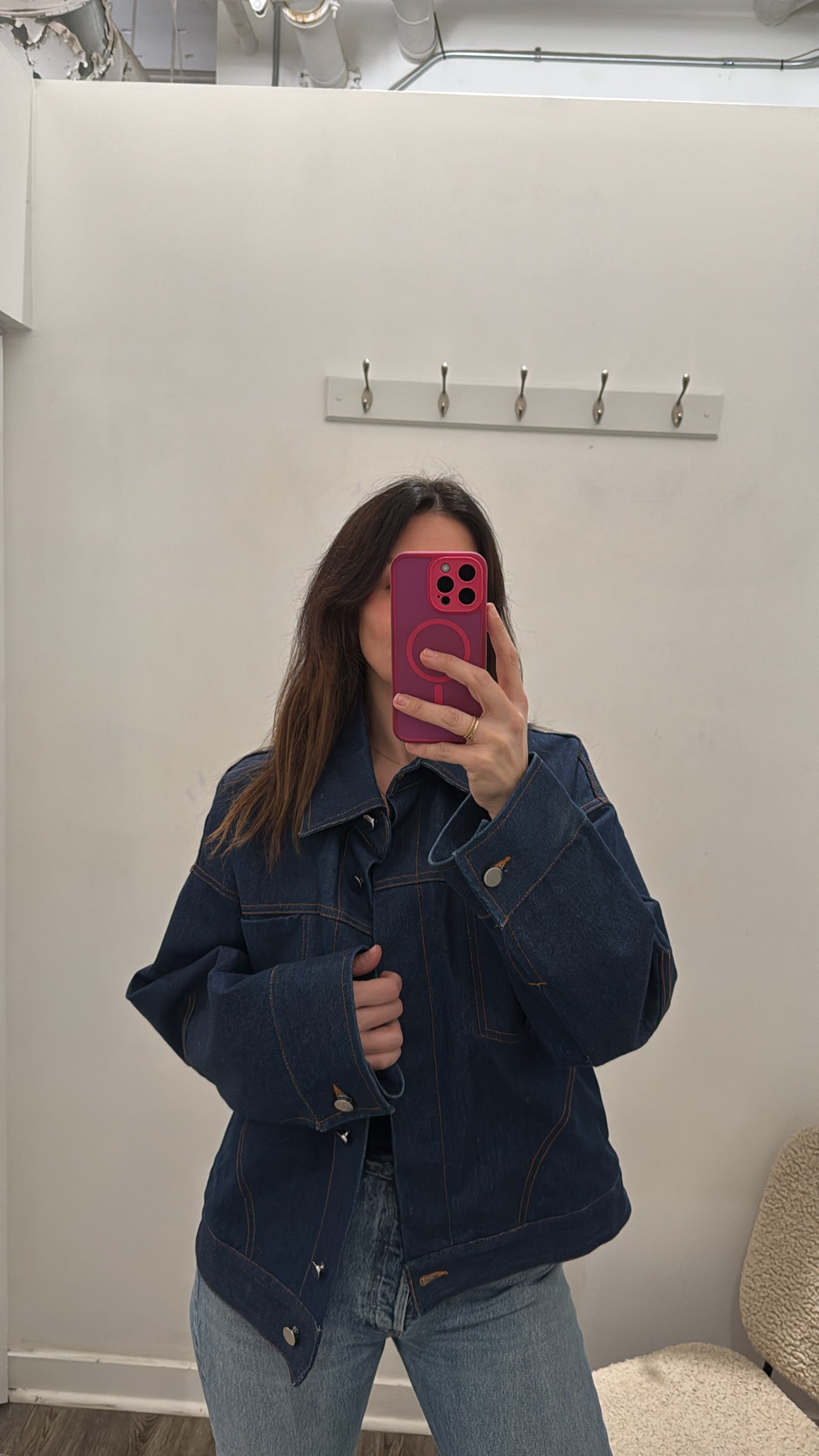 LeCavalier oversized denim jacket, Blue, Medium