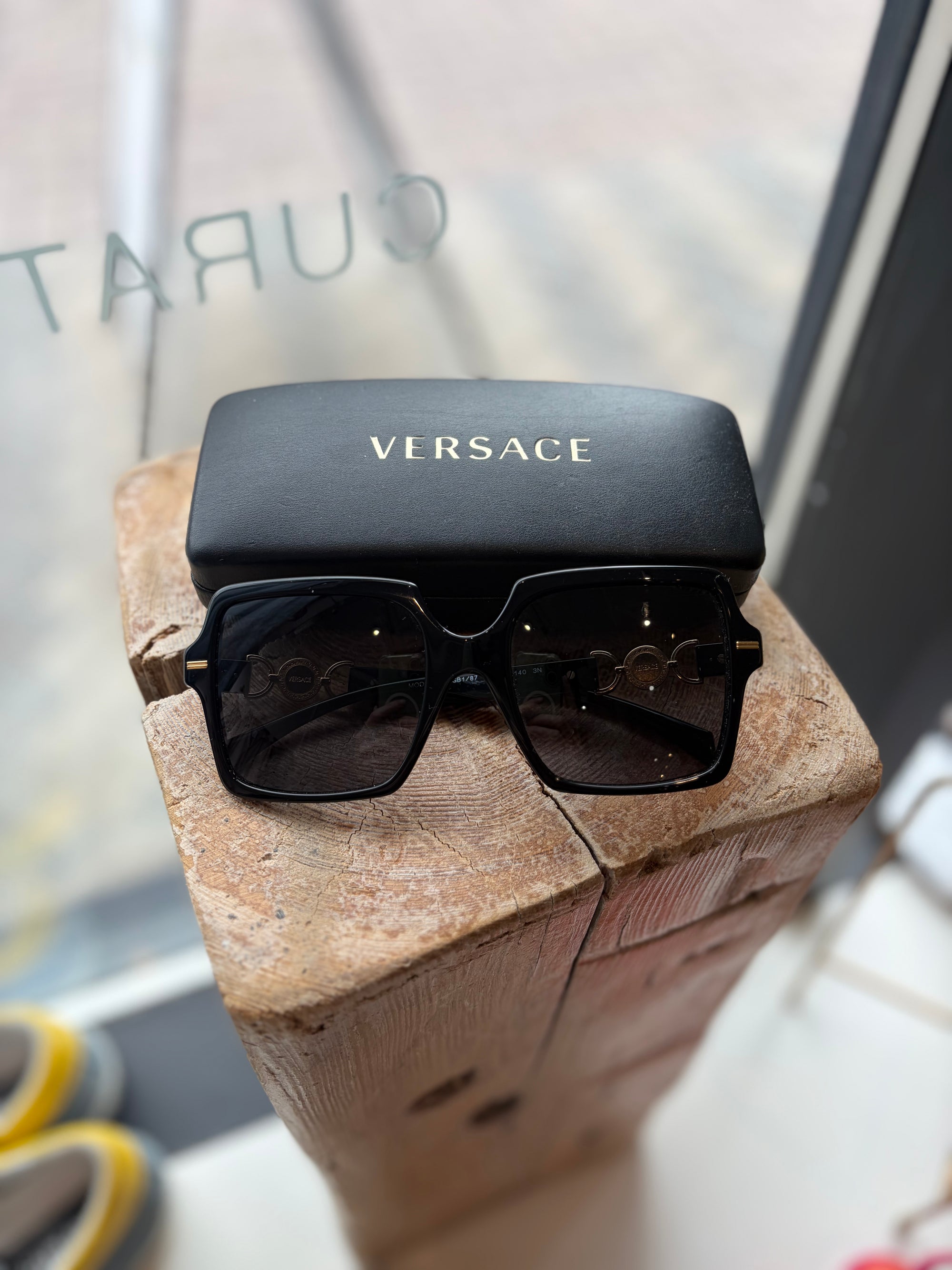 Versace Oversized Square Sunglasses, Black