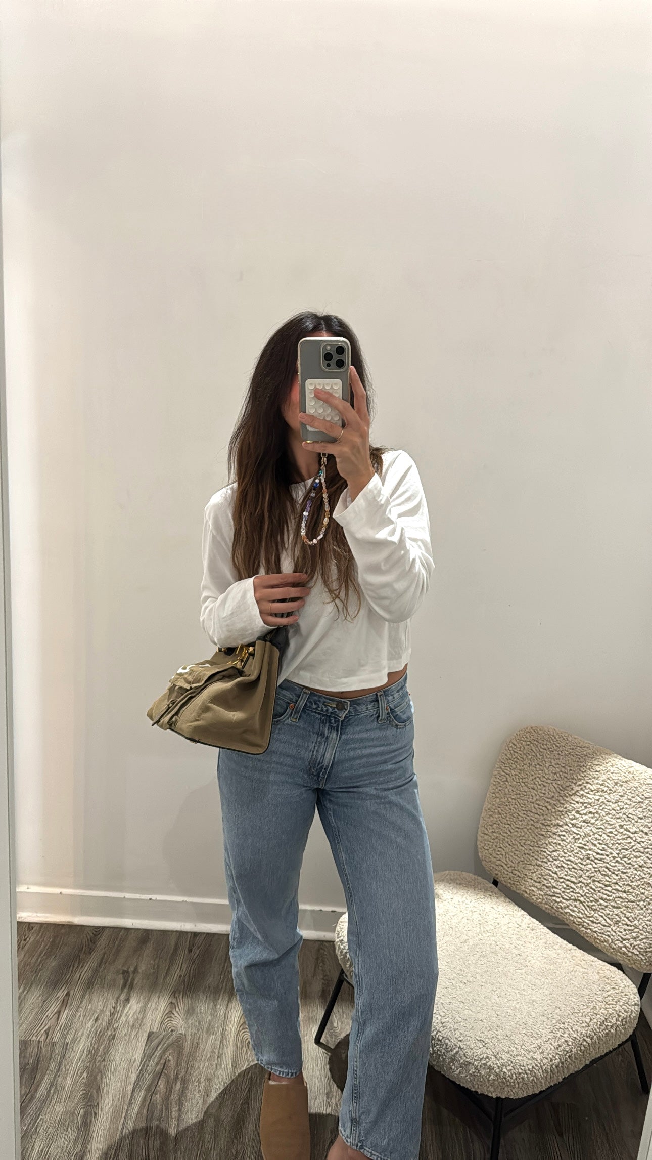 Valentino Garavani Joylock Canvas/Leather Handbag, Khaki