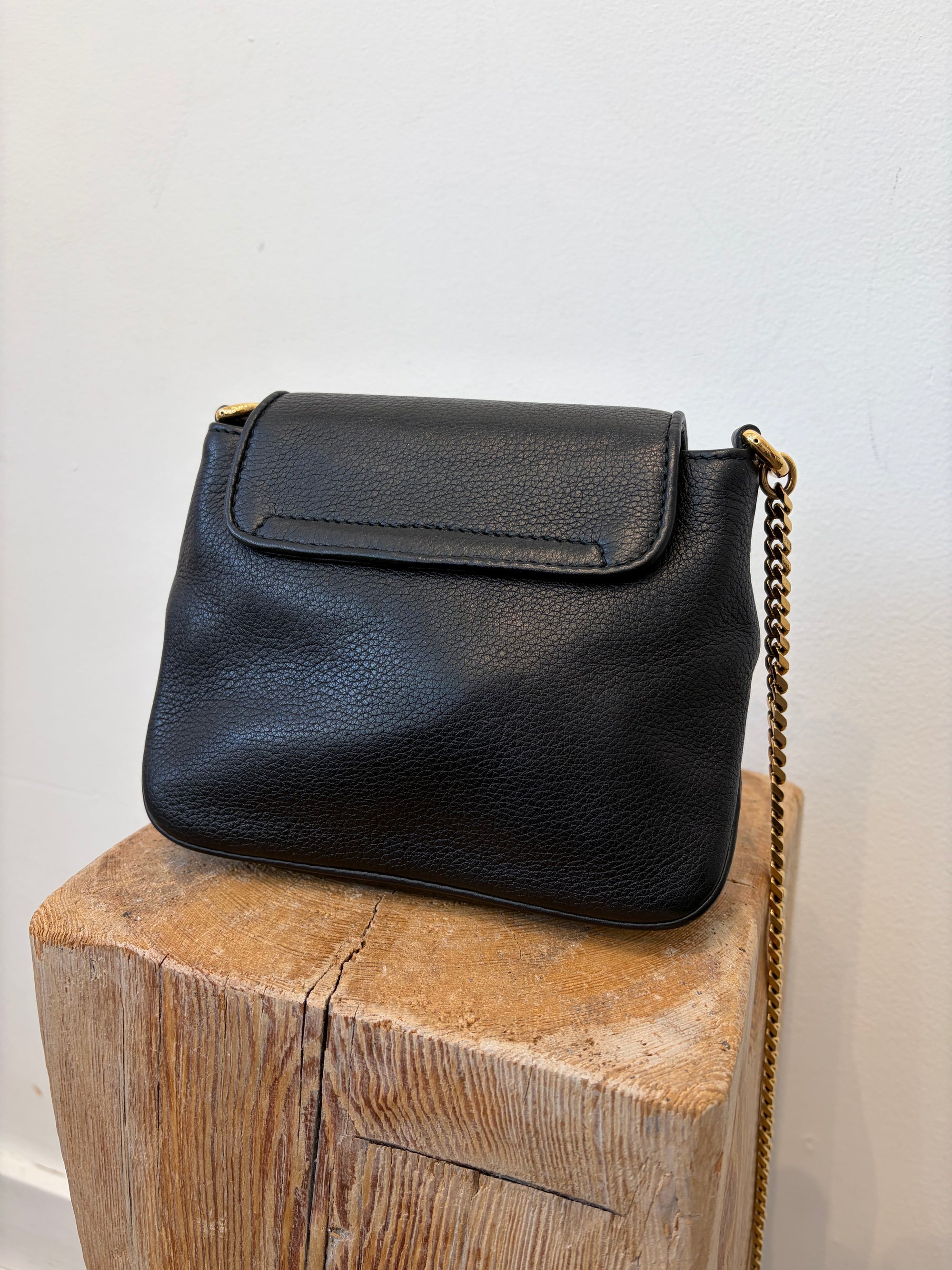 Gucci ‘1973’ Pebbled Leather Small Crossbody Bag, Black