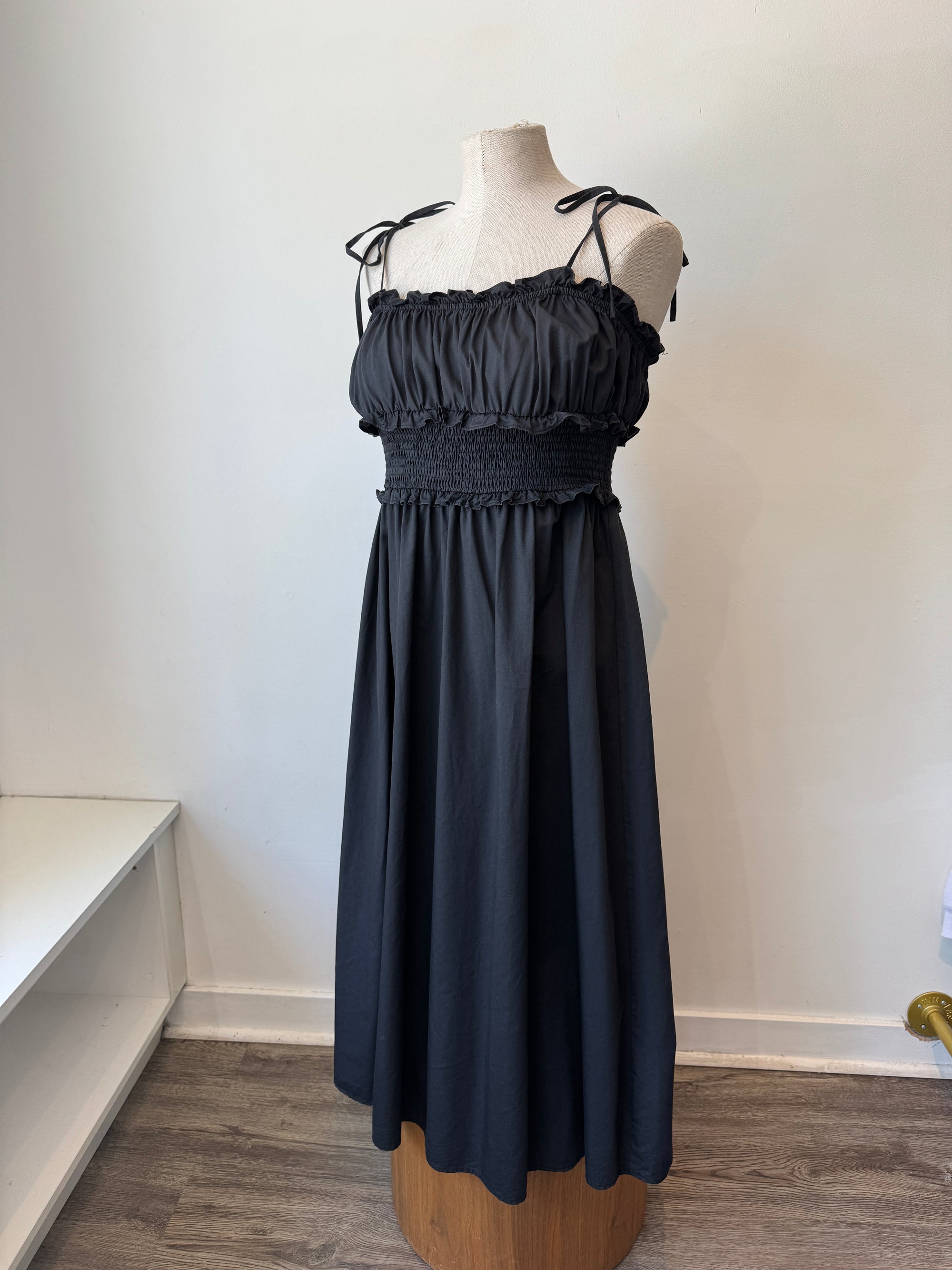 sugar lips dress Sugar Lips smocked a line midi dress, Black, Medium