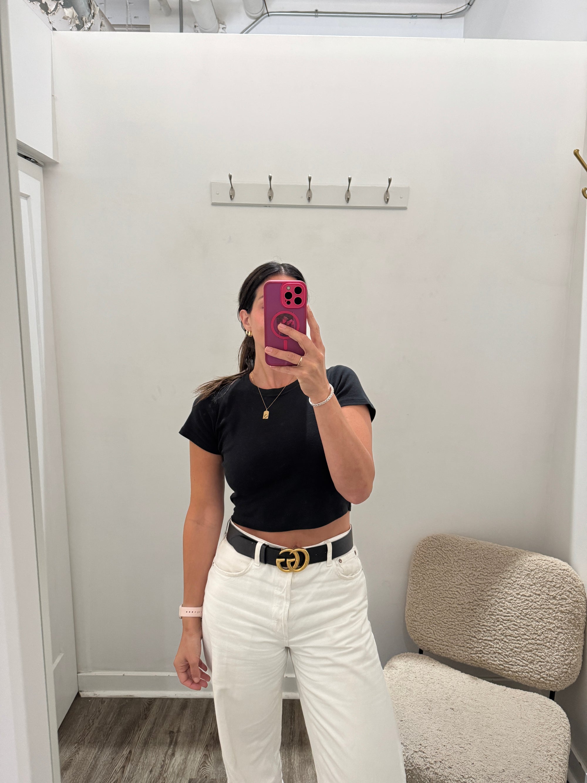 Gucci GG Wide Belt Black/Gold, 85/34