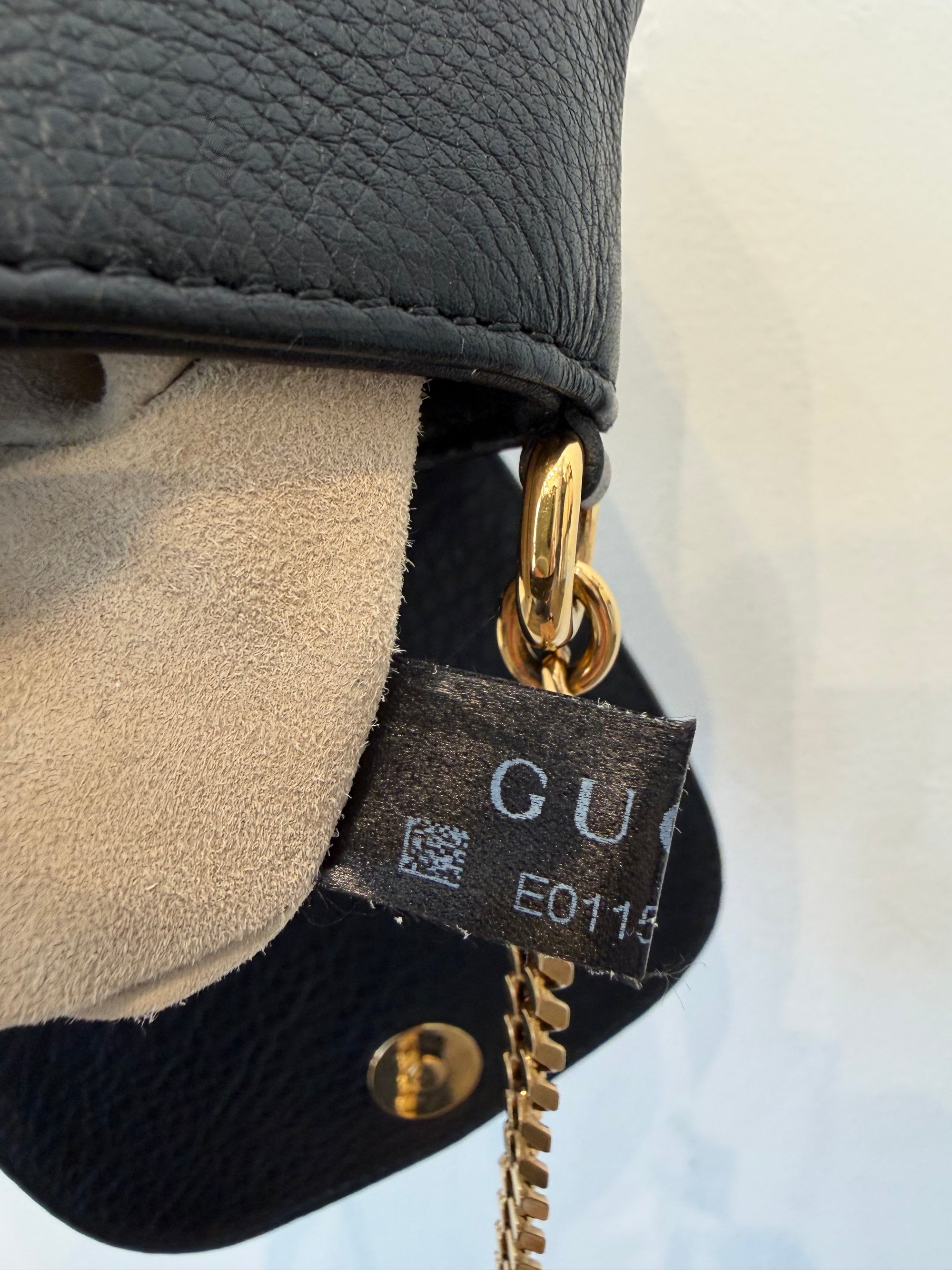Gucci ‘1973’ Pebbled Leather Small Crossbody Bag, Black