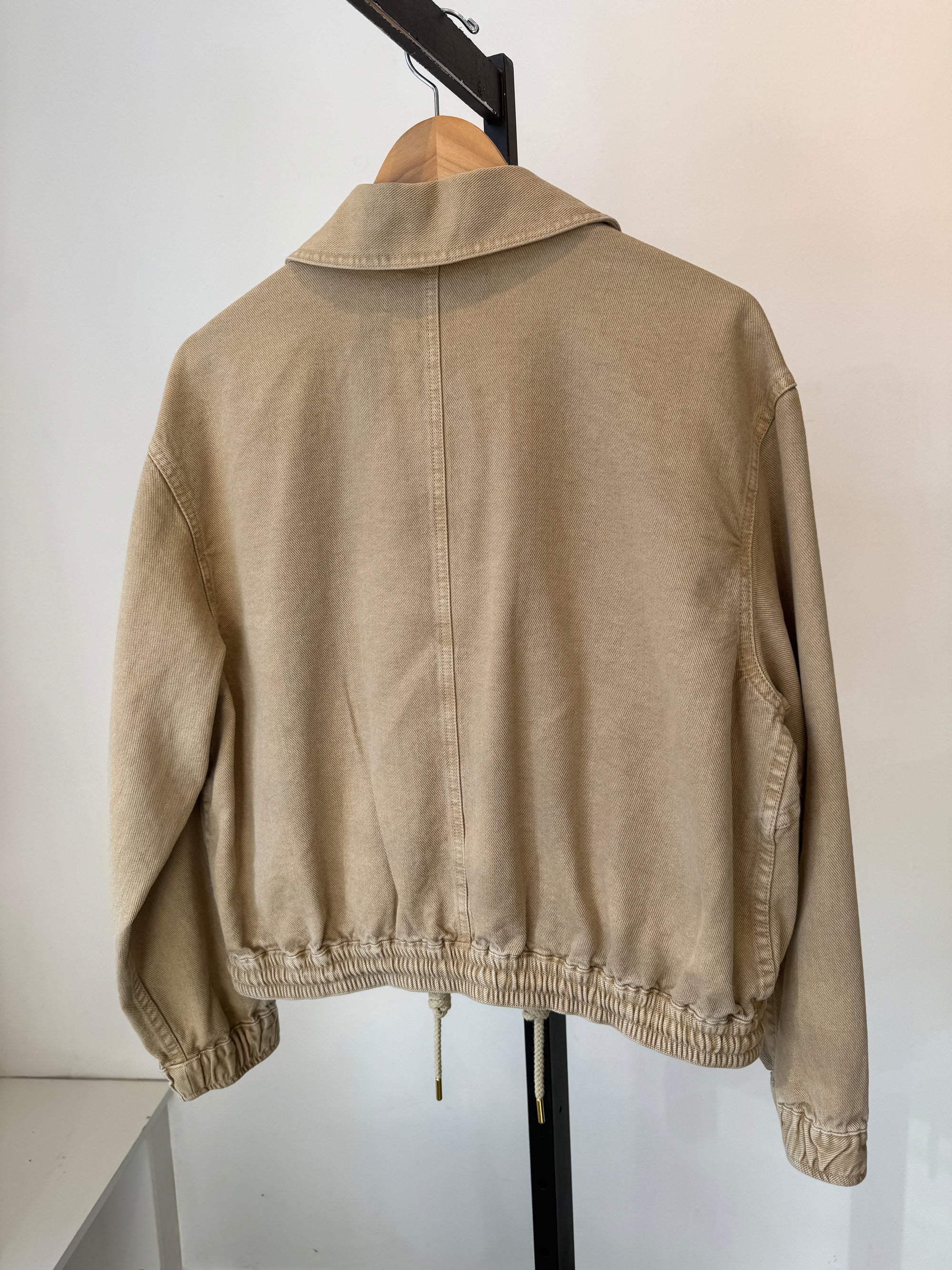 J Crew Relaxed Military Style Canvas Jacket, Beige, Medium