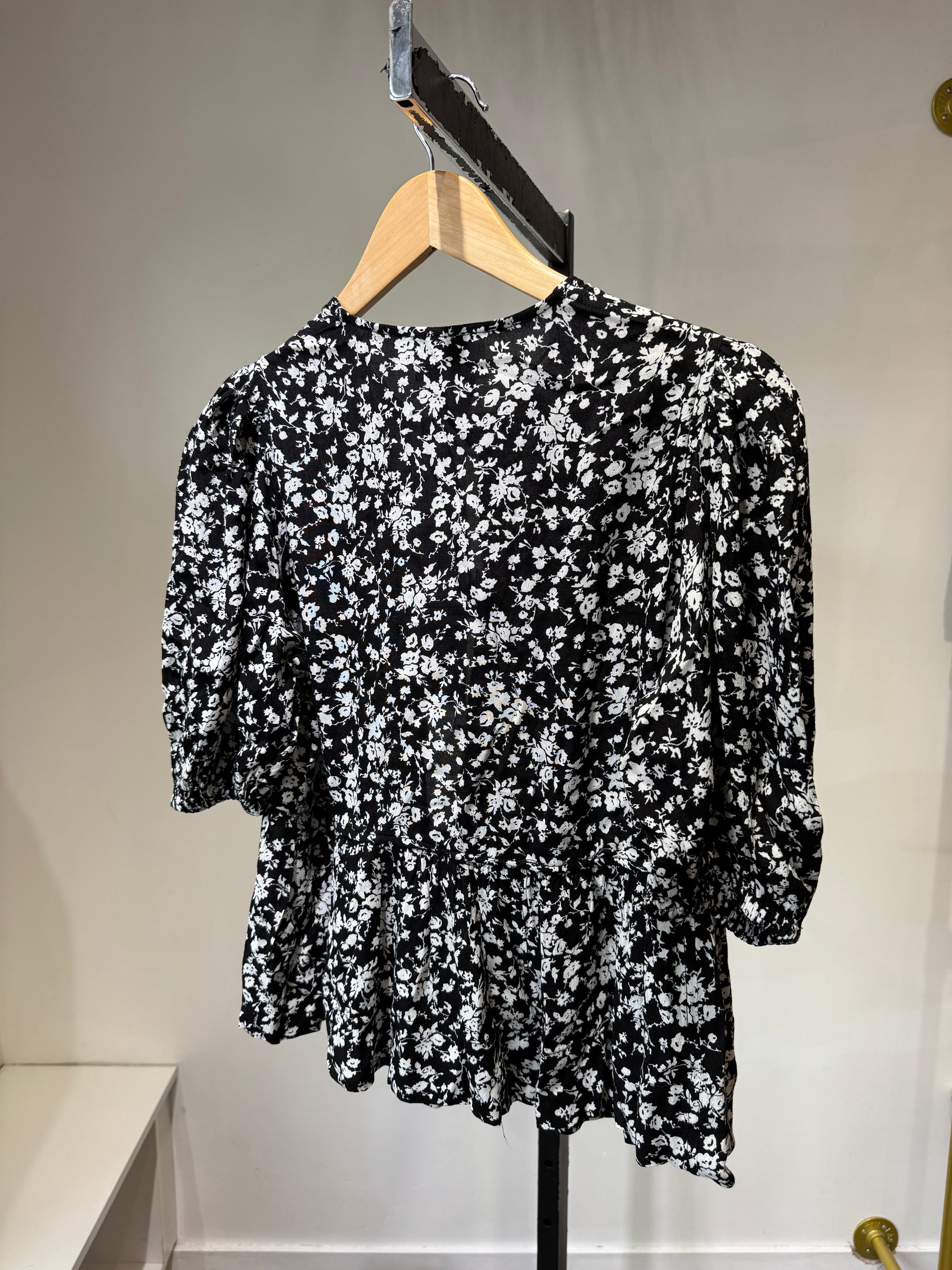 Ganni floral lace up blouse, 34