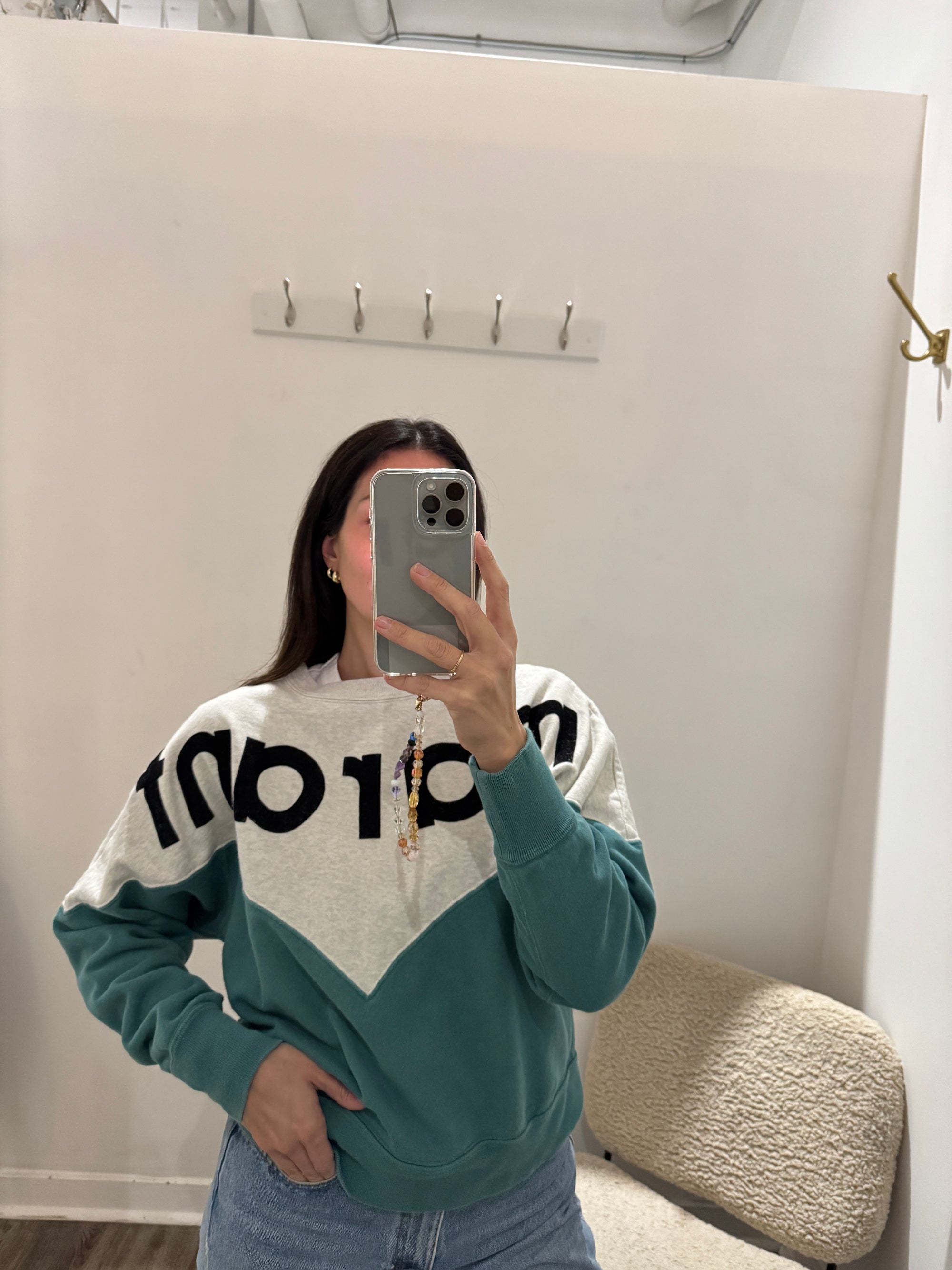 Isabel Marant Houston Sweatshirt, Grey, Green, 36