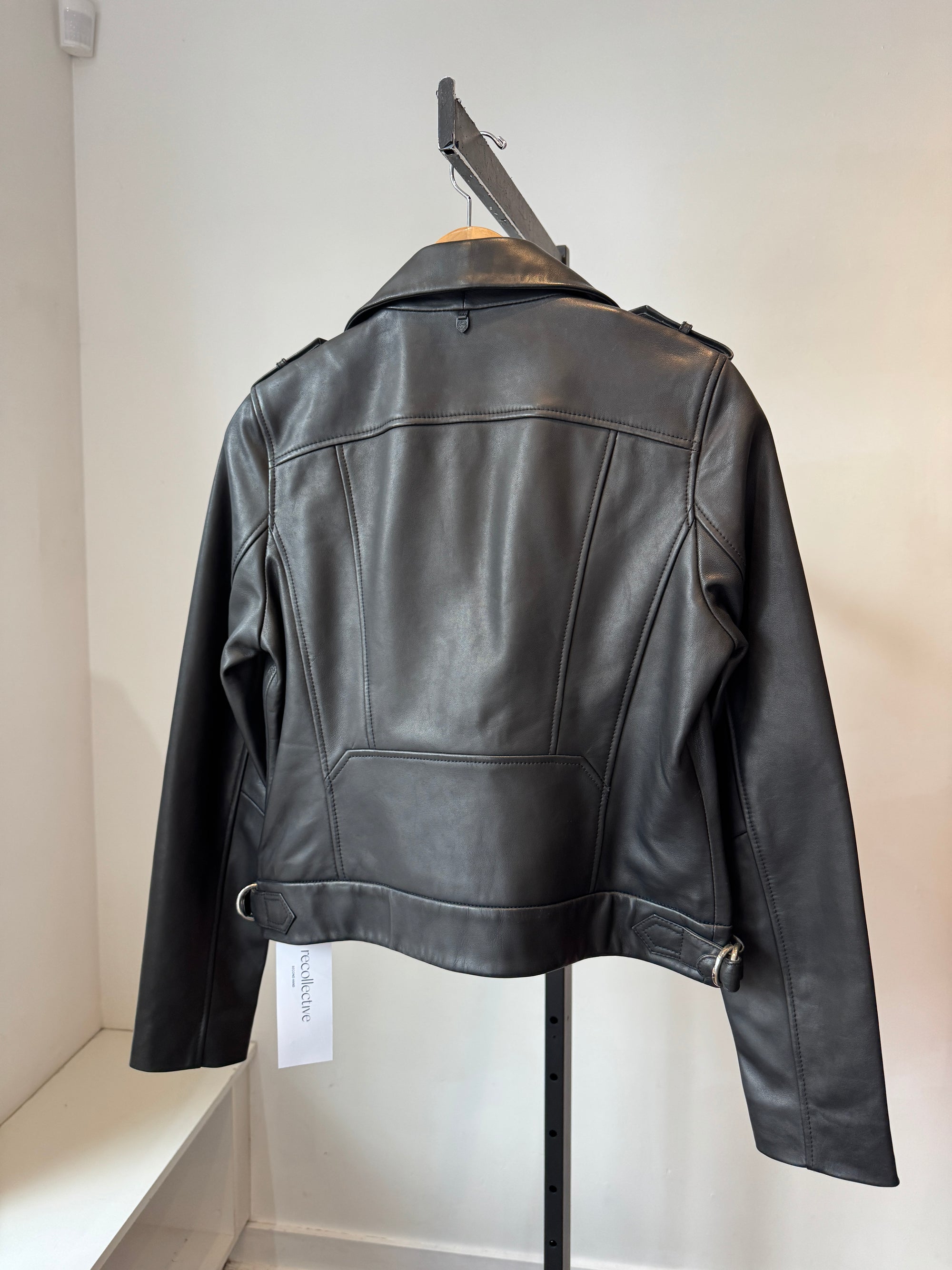 Rudsak Black Leather Moto Jacket, Medium