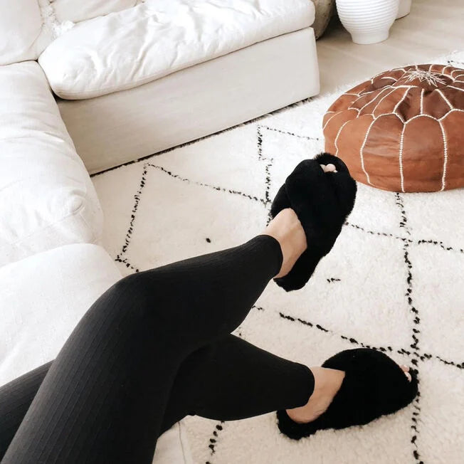 EMU australia Mayberry Fluffy Crossover Slippers, Green, W5