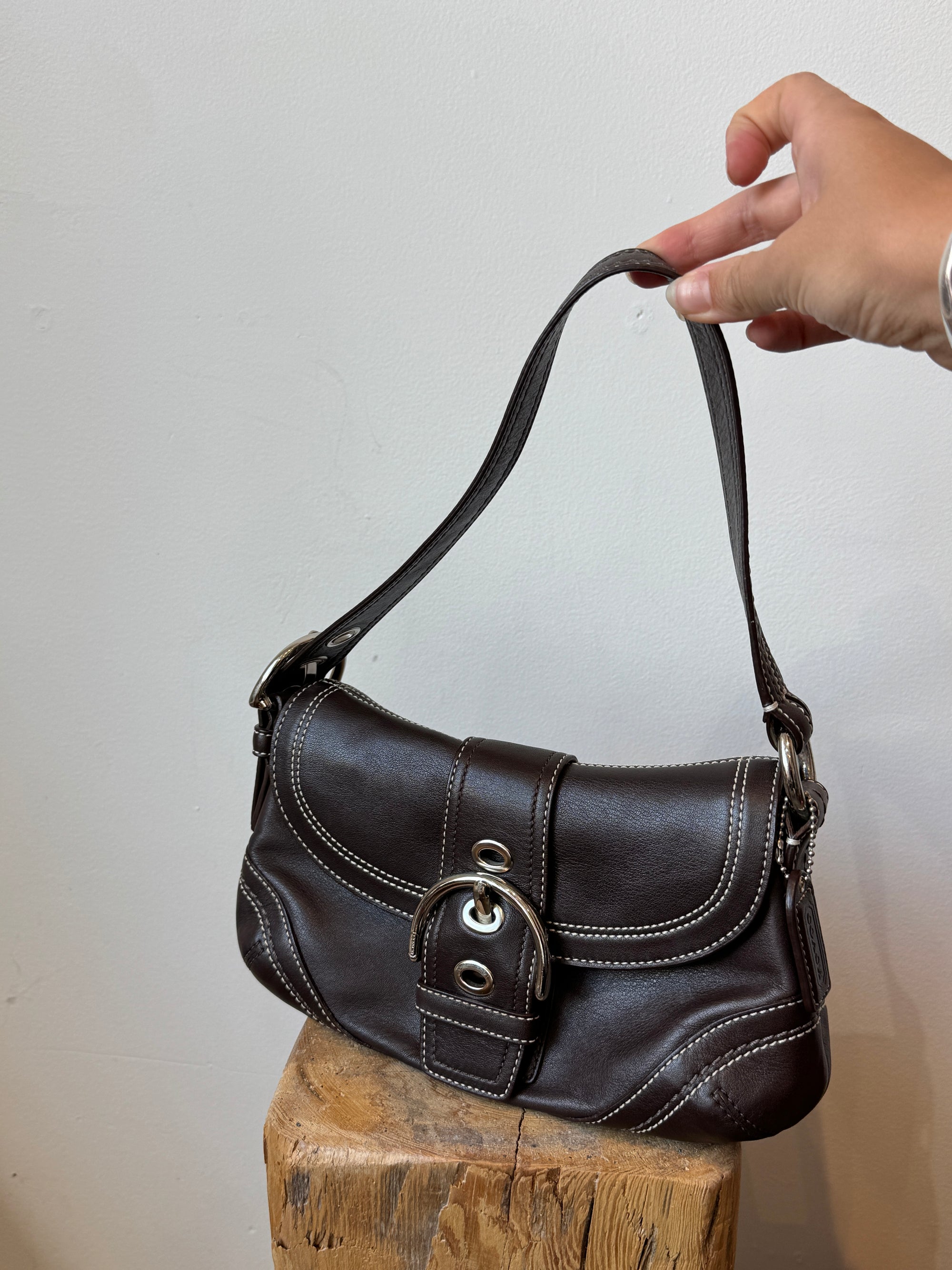 Coach Vintage Leather Soho Handbags Brown