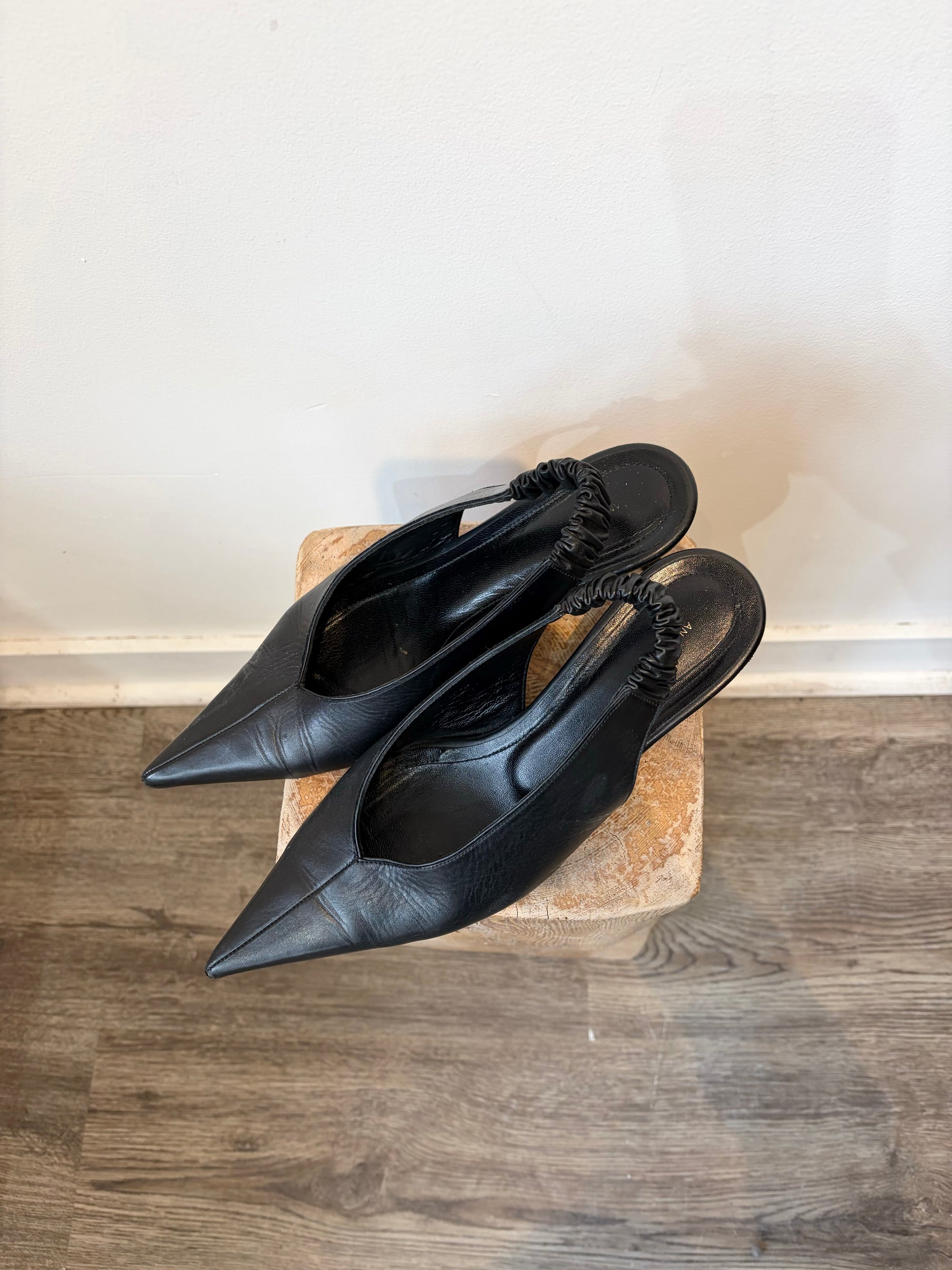 Anine Bing Lyla Slingback Pumps, Black, 38