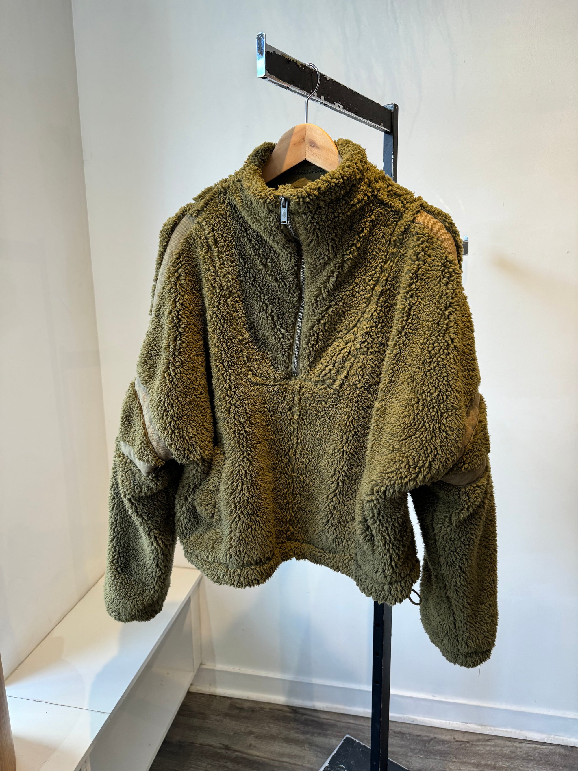 Free People sherpa pullover jacket, Green, Small