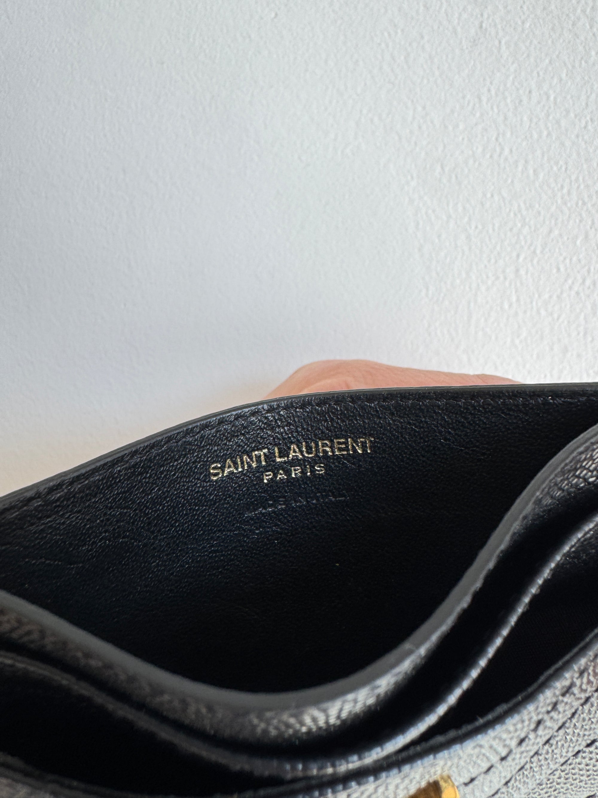 Saint Laurent Matelassé Lambskin Card Holder, Black
