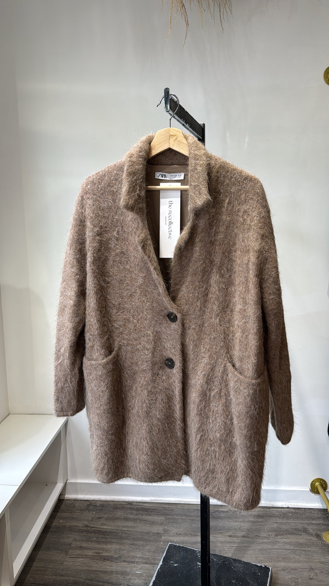 Zara beige alpaca blend jacket